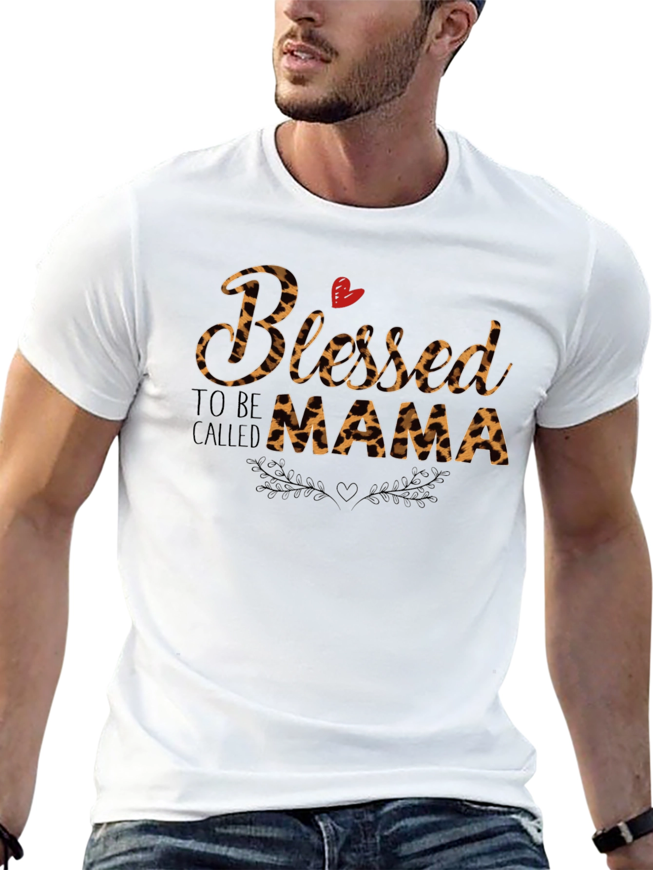 Blessed Mama Leopard Print Graphic Tee