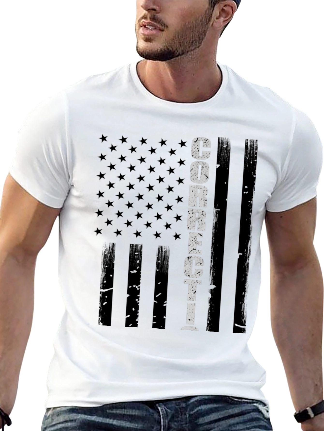 Corrections Officer American Flag T-Shirt