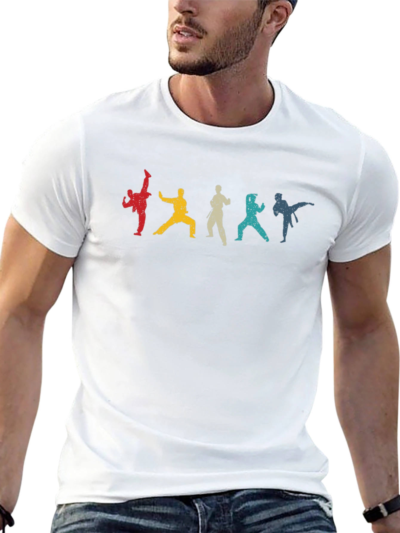 Karate Silhouettes Black T-Shirt