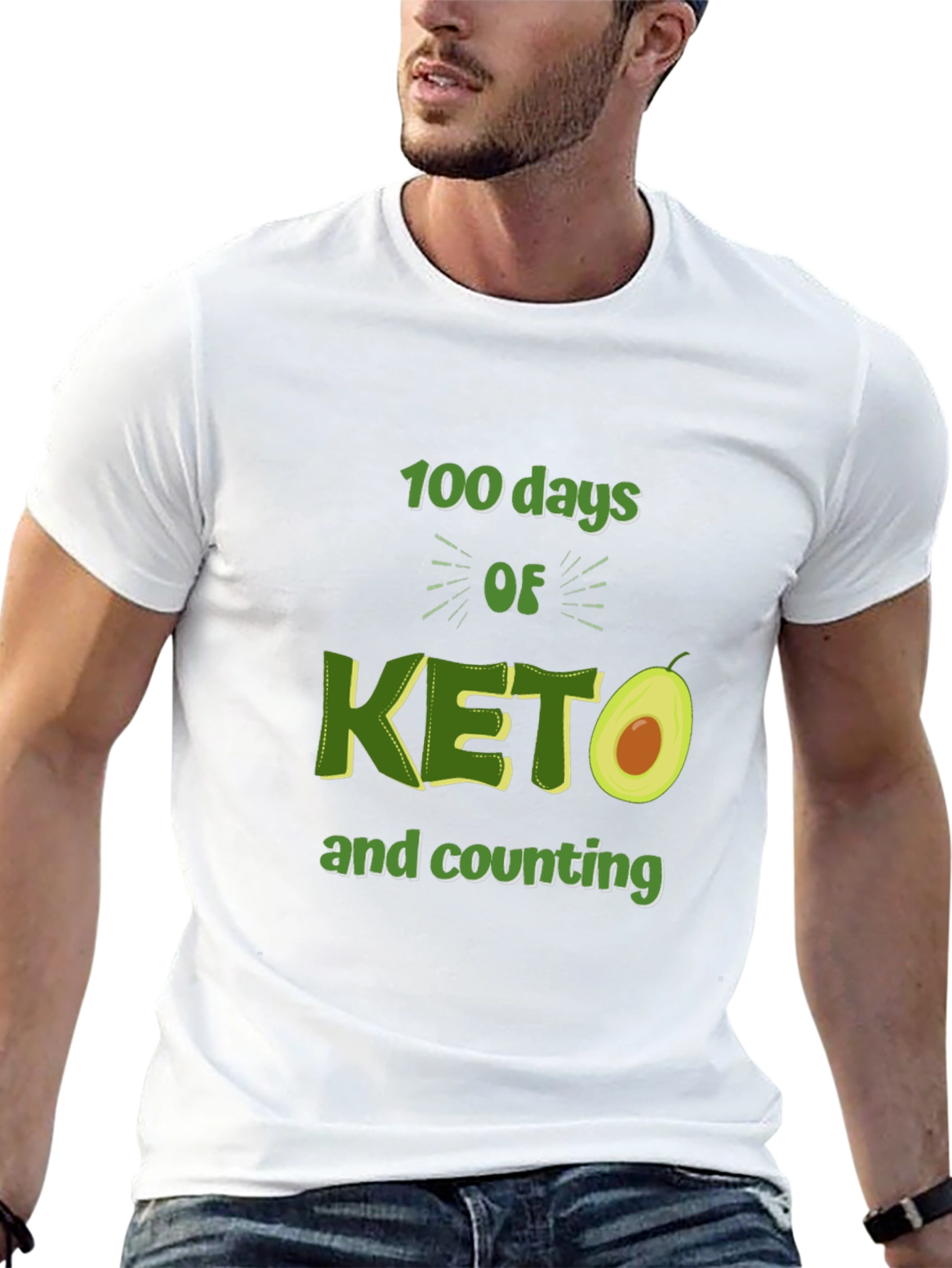 100 Days of Keto T-Shirt Avocado Design