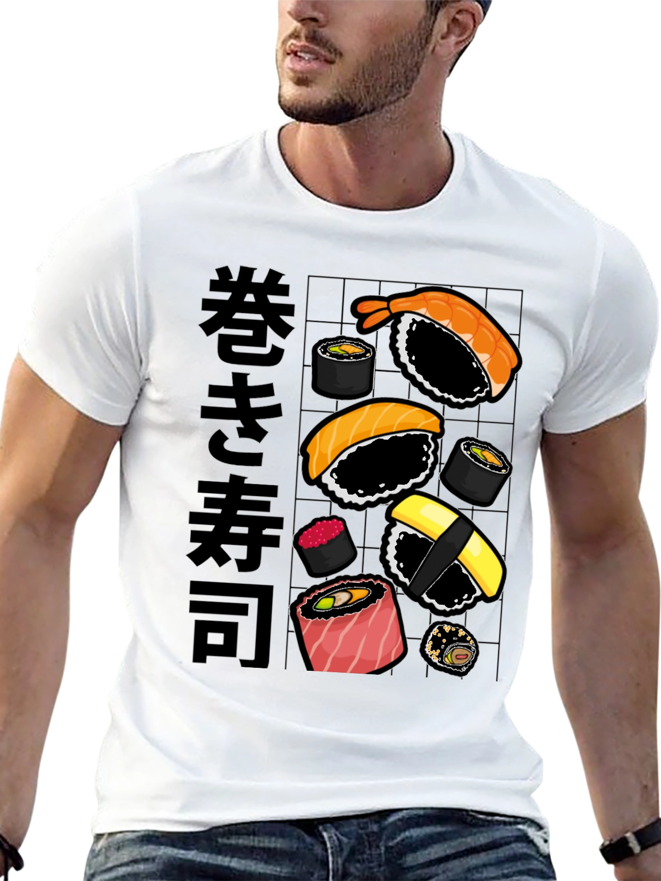 Sushi T-Shirt: Maki Rolls Graphic Tee Japanese Food Design