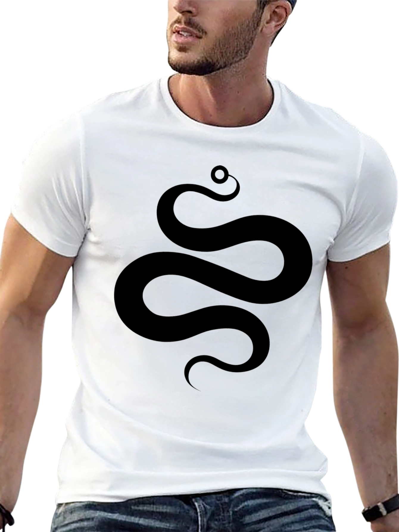 Serpentine Graphic Tee - Sleek Snake Design Soft Cotton