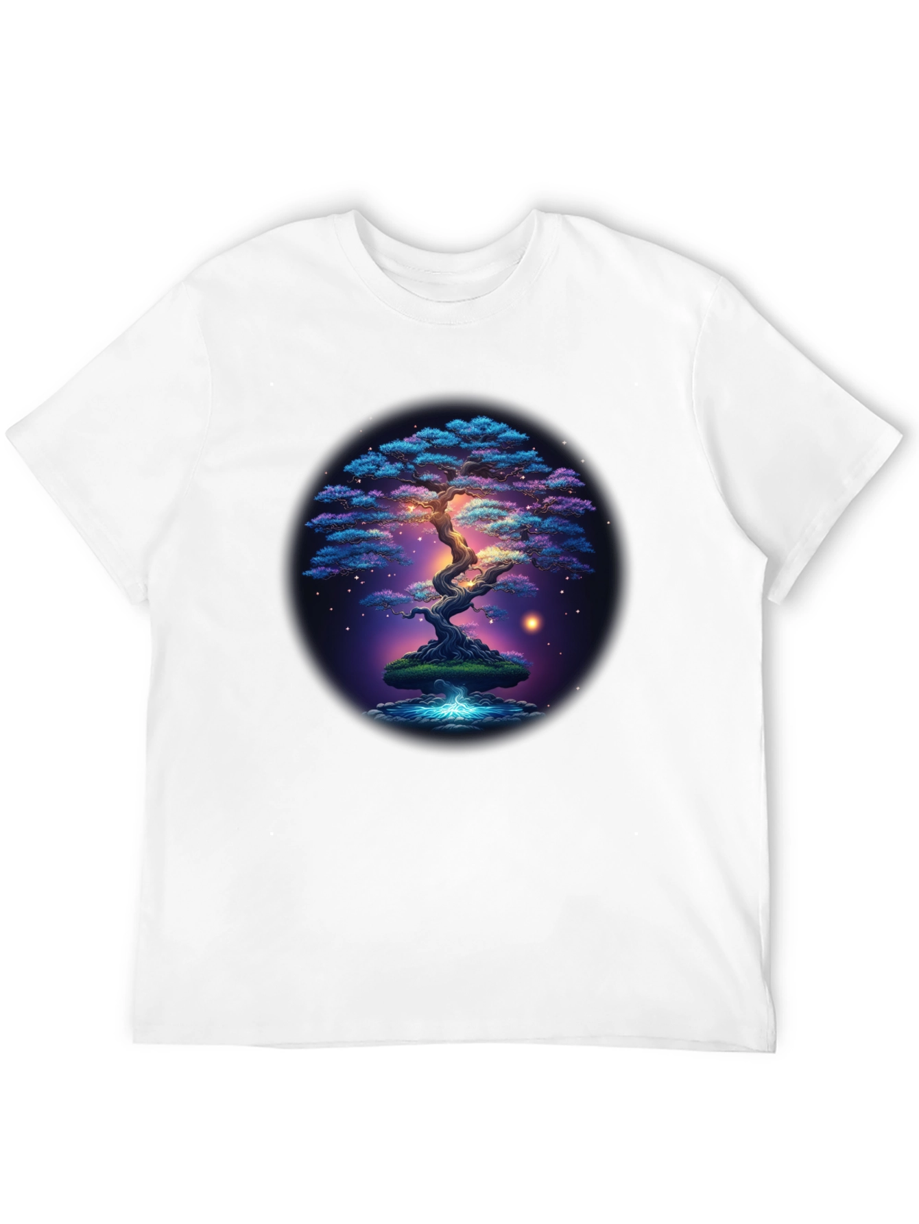 Enchanted Bonsai Tree Graphic Tee - Mystical Design