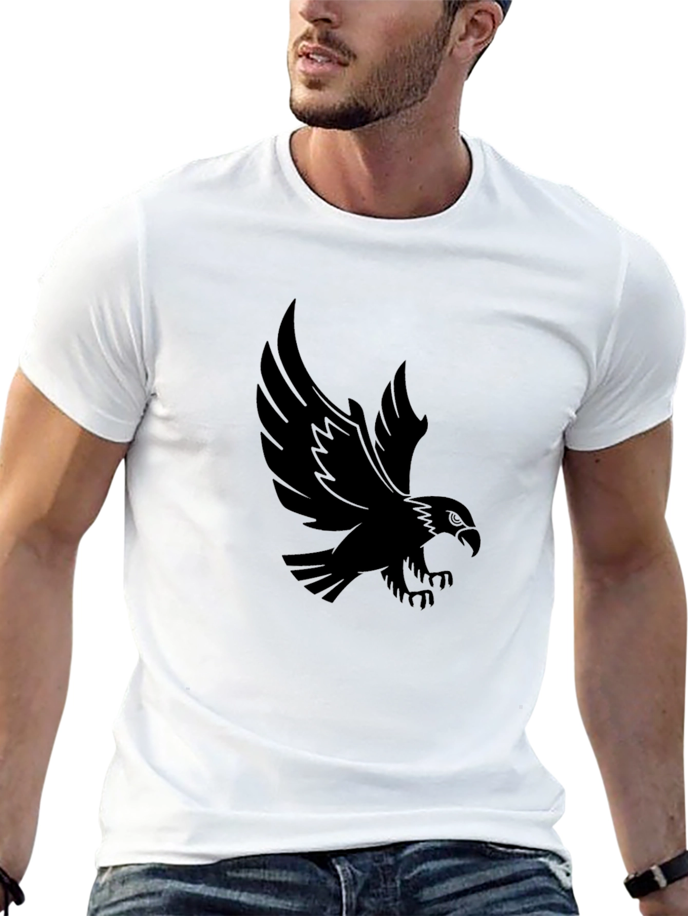 Black Eagle Graphic Tee - Mens Cool Casual Shirt