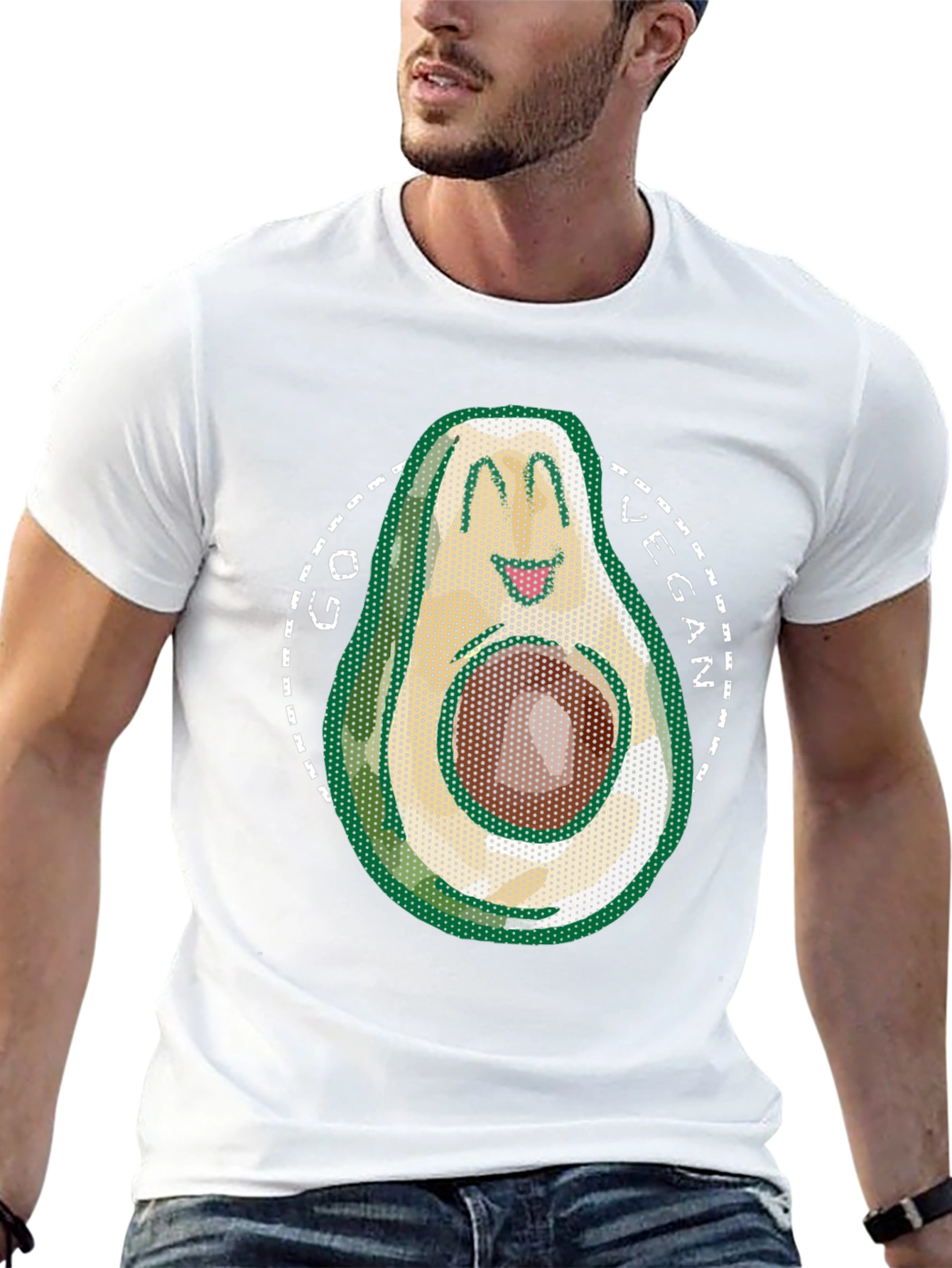 Go Vegan Avocado T-Shirt - Mens Black Tee
