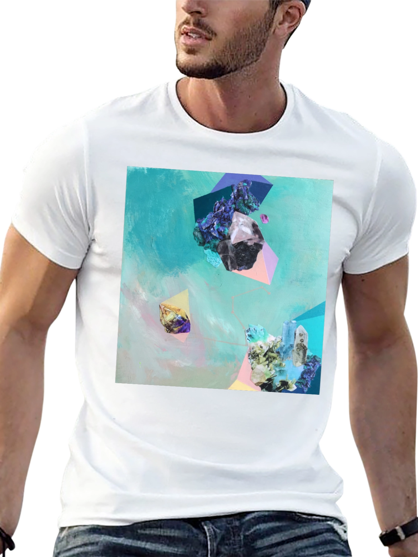 Abstract Crystal Art Black T-Shirt