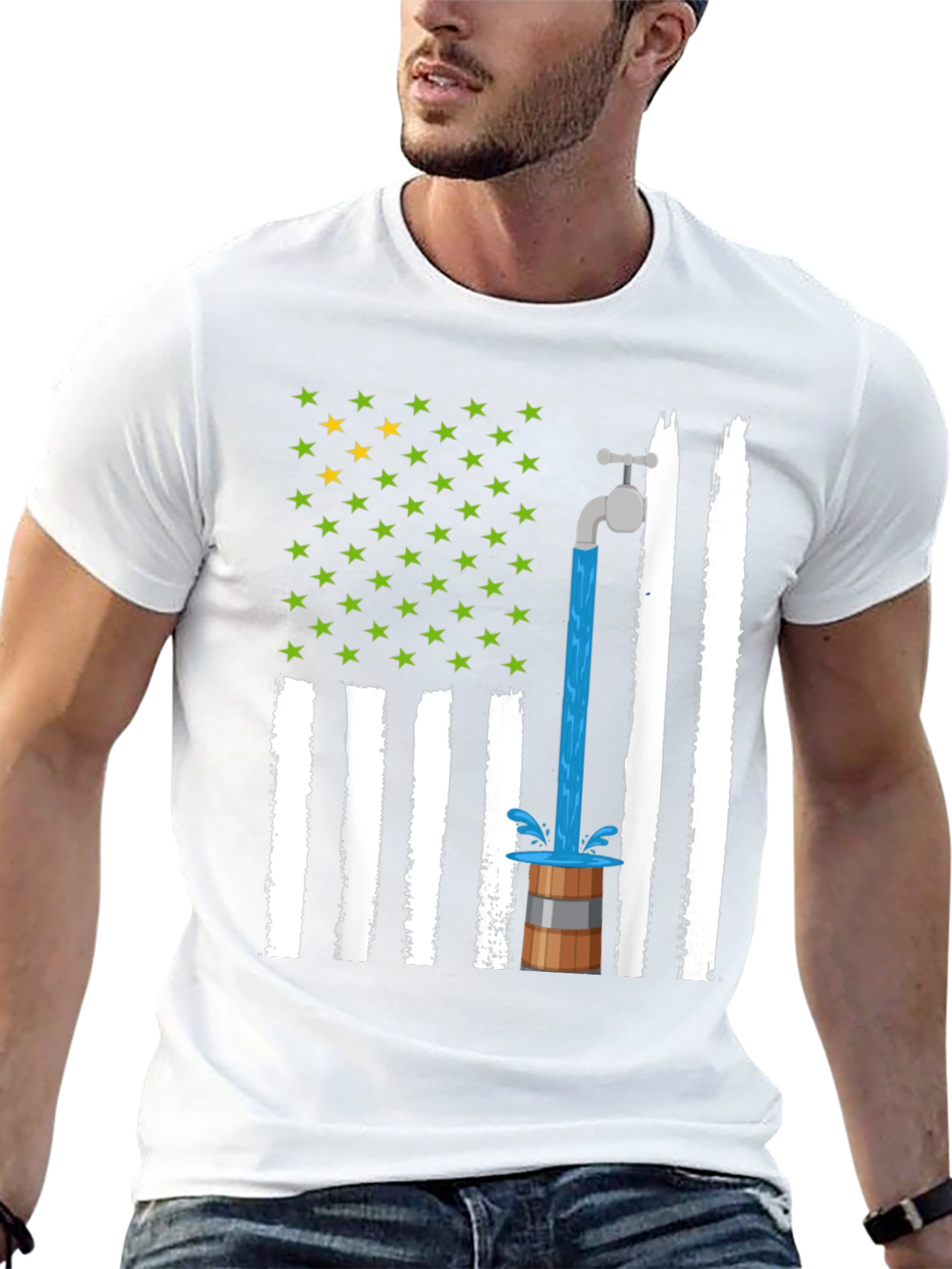 Novelty American Flag Graphic Tee