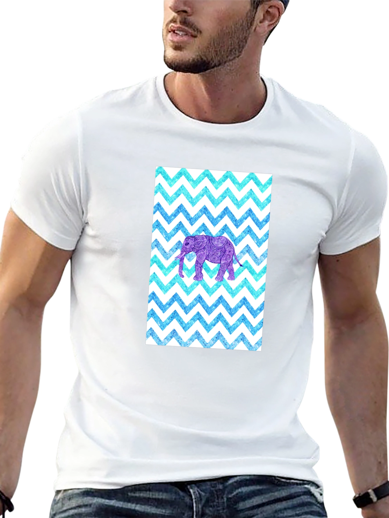 Elephant Zigzag Pattern T-Shirt