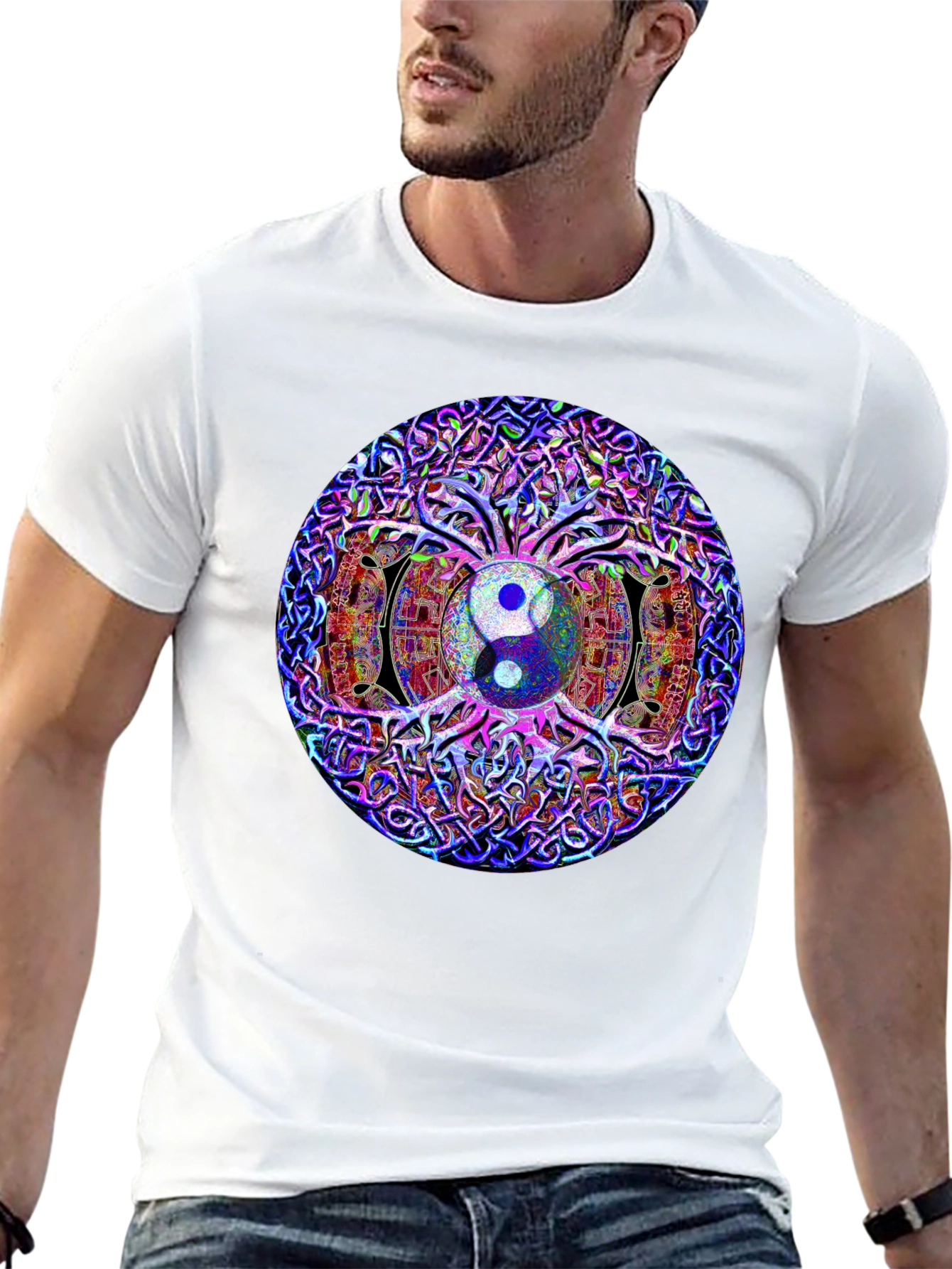 Yin Yang Tree of Life Graphic T-Shirt