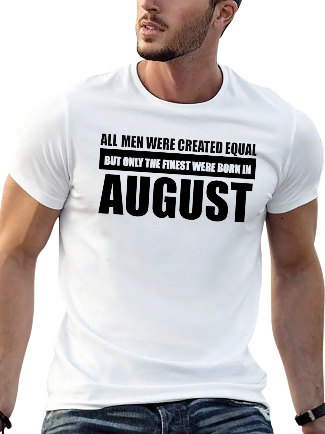 Finest Born in August Black T-Shirt