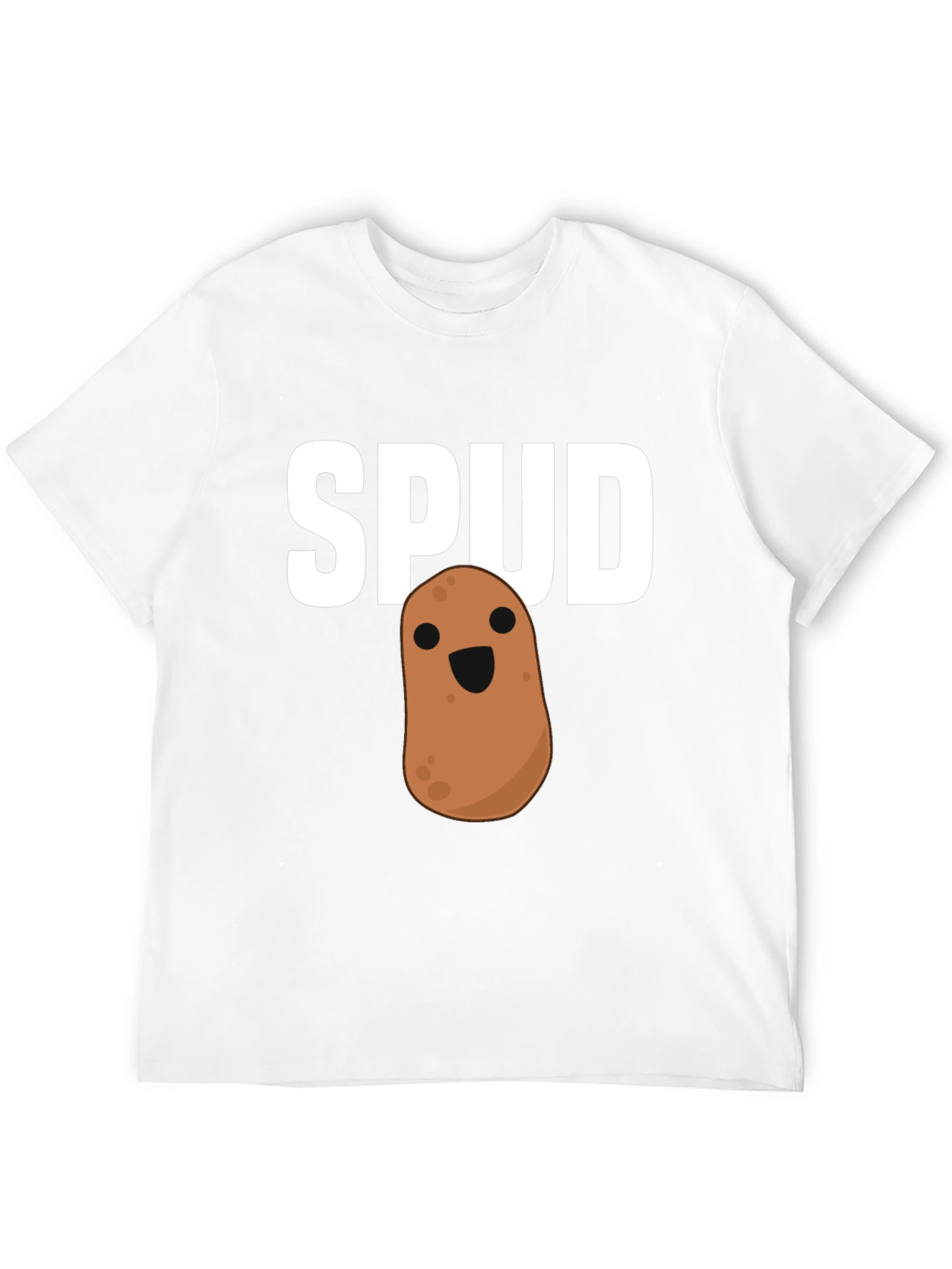 Funny Spud Potato Graphic Black T-Shirt