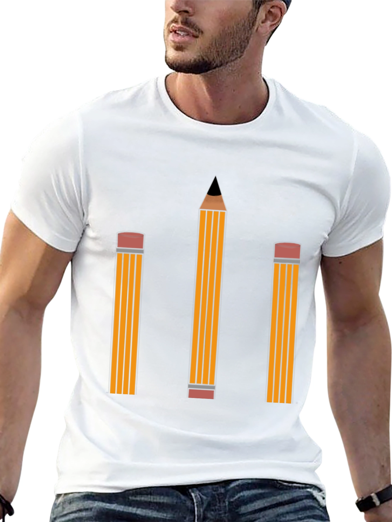Pencil Graphic Tee - Black Cotton Shirt