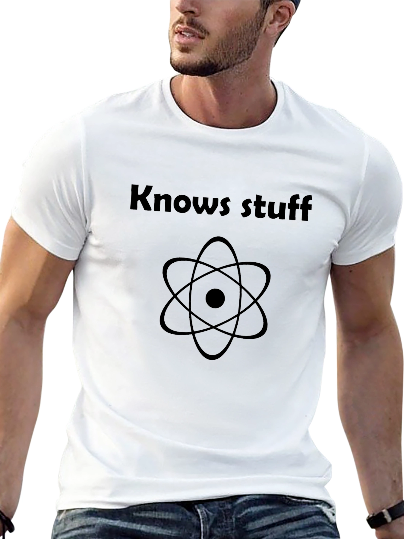 Knows Stuff Atom Graphic Black T-Shirt