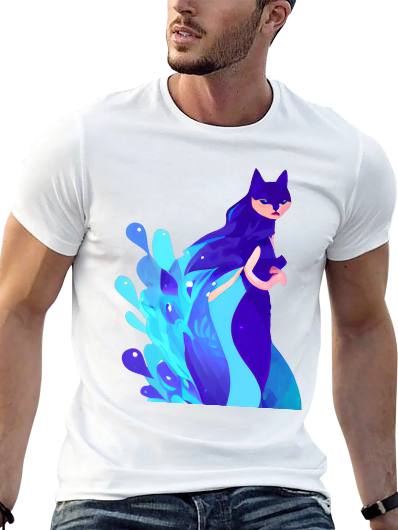 Mystic Cat T-Shirt - Artistic Graphic Tee