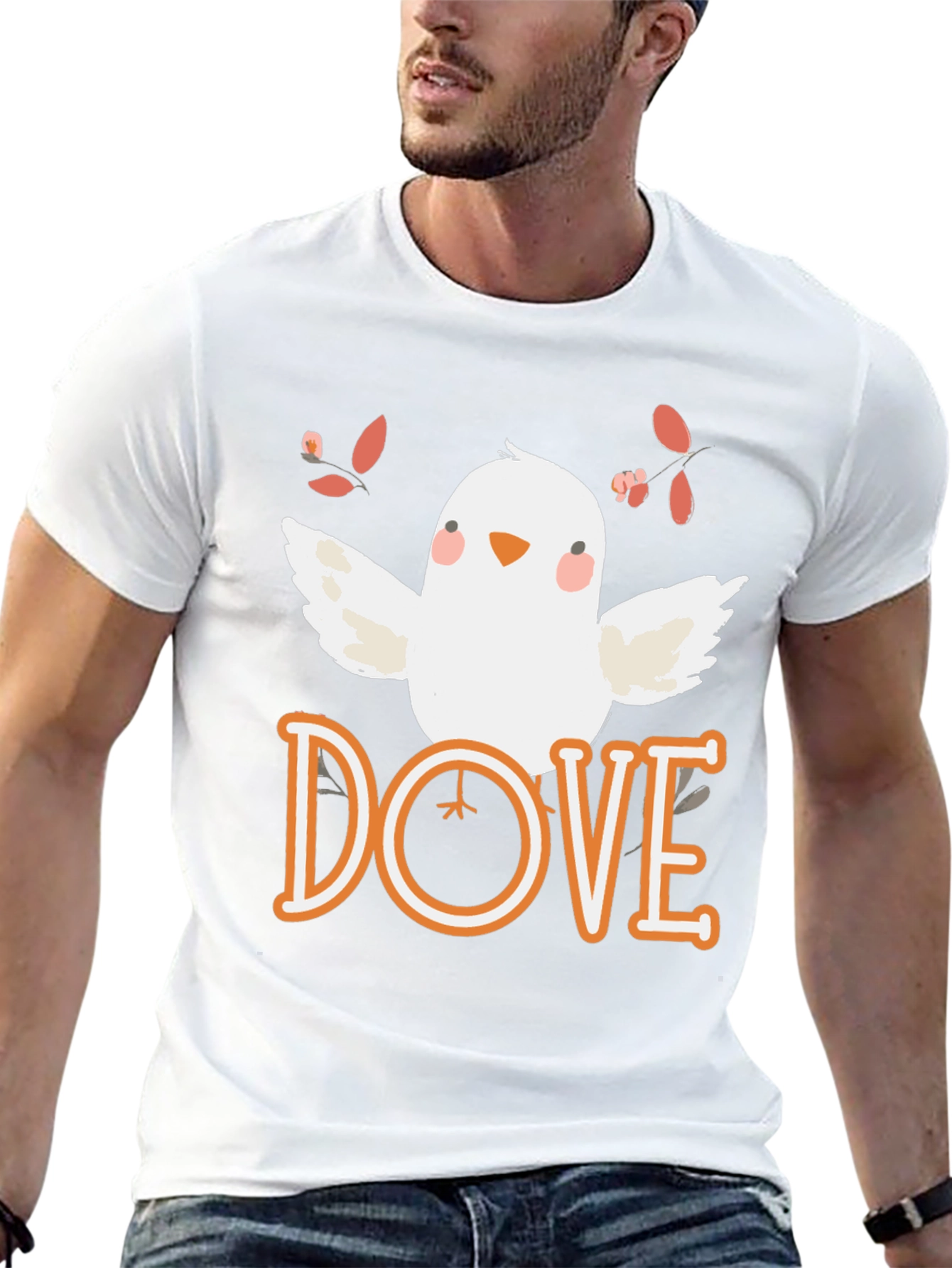 Dove Graphic T-Shirt - Black Cotton Blend