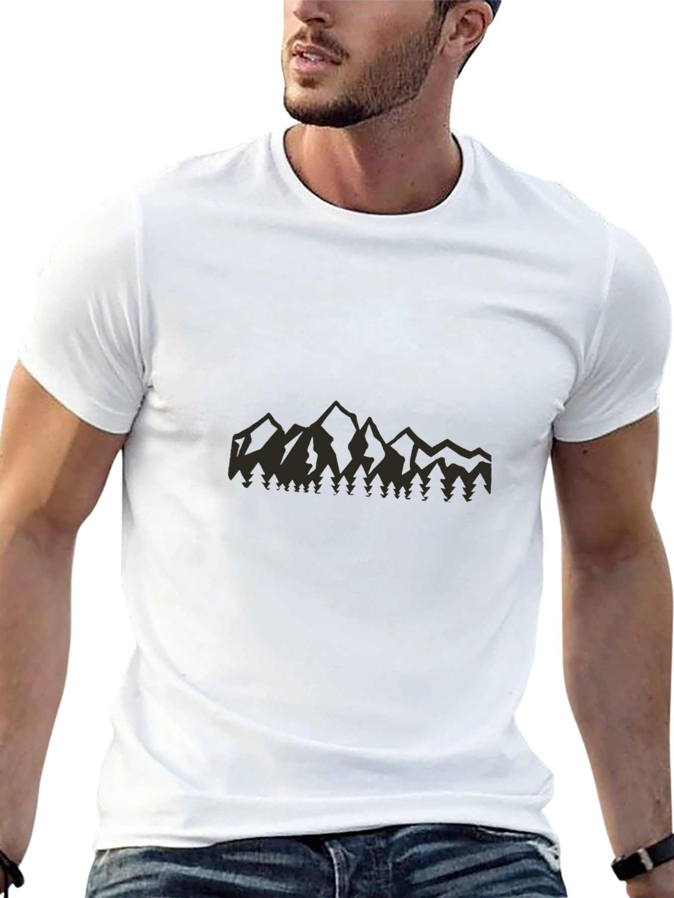 Mountain Silhouette Graphic Tee - Black
