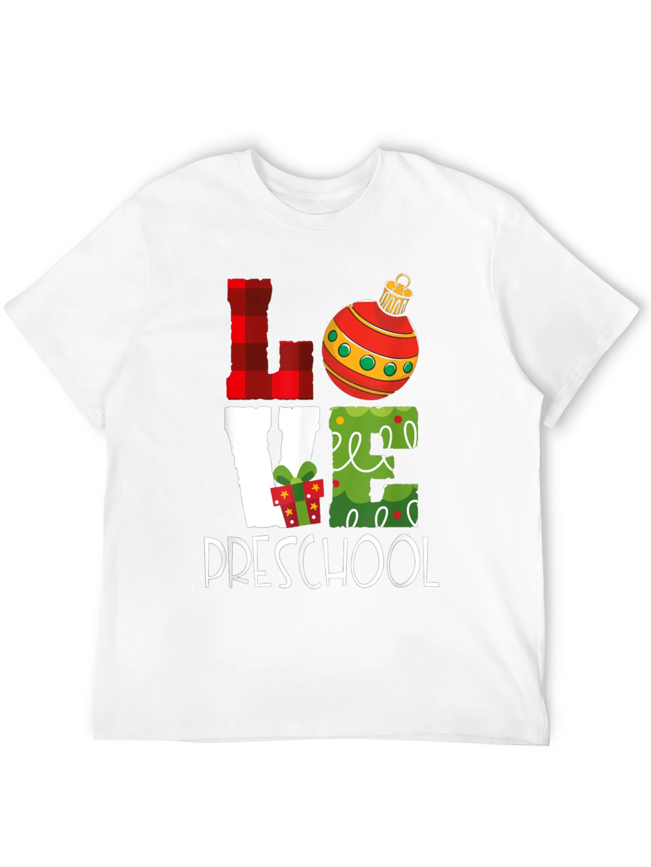 Love Preschool Christmas T-Shirt - Holiday Teacher Gift