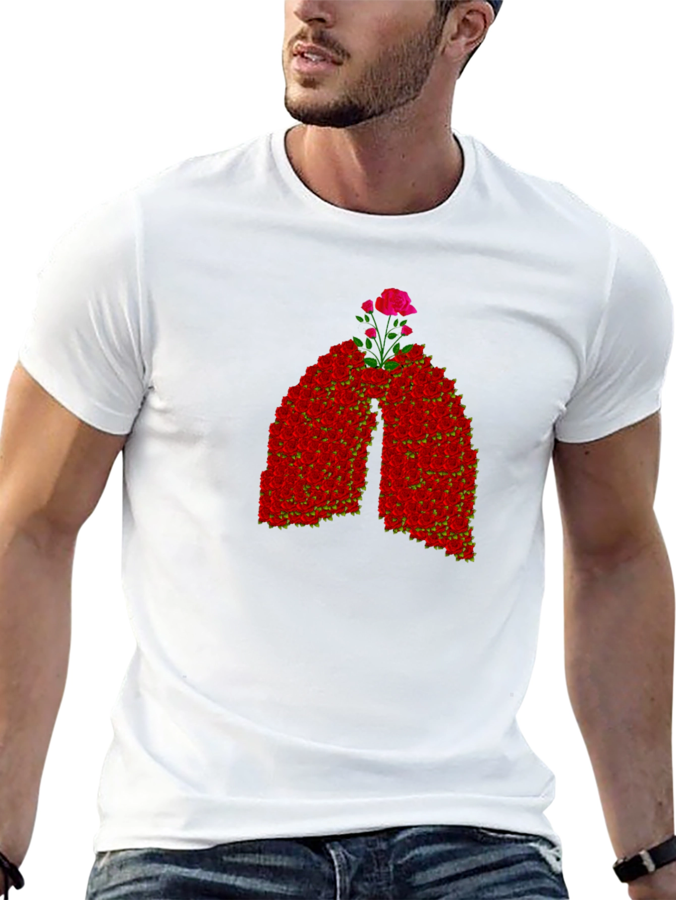 Floral Lungs Graphic Tee - Black