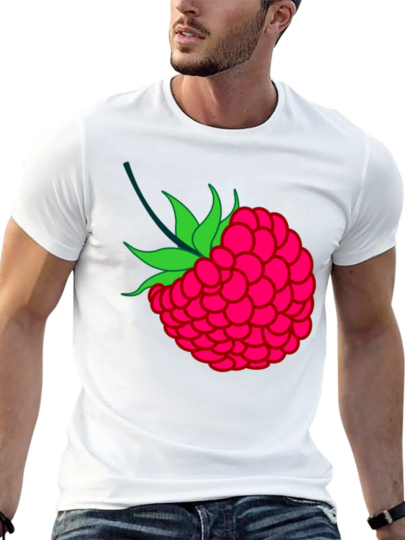 Raspberry Graphic Black T-Shirt
