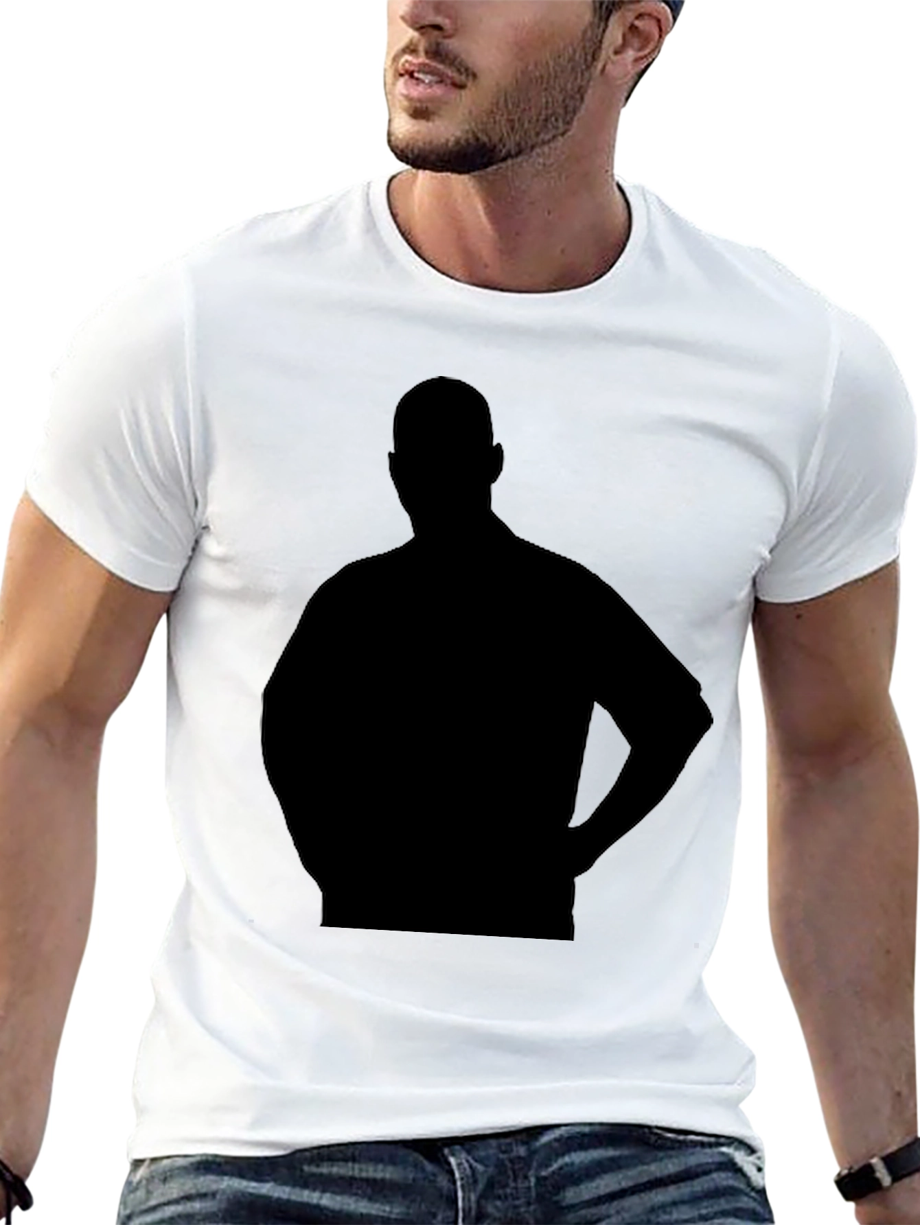 Mens Black Silhouette Graphic T-Shirt
