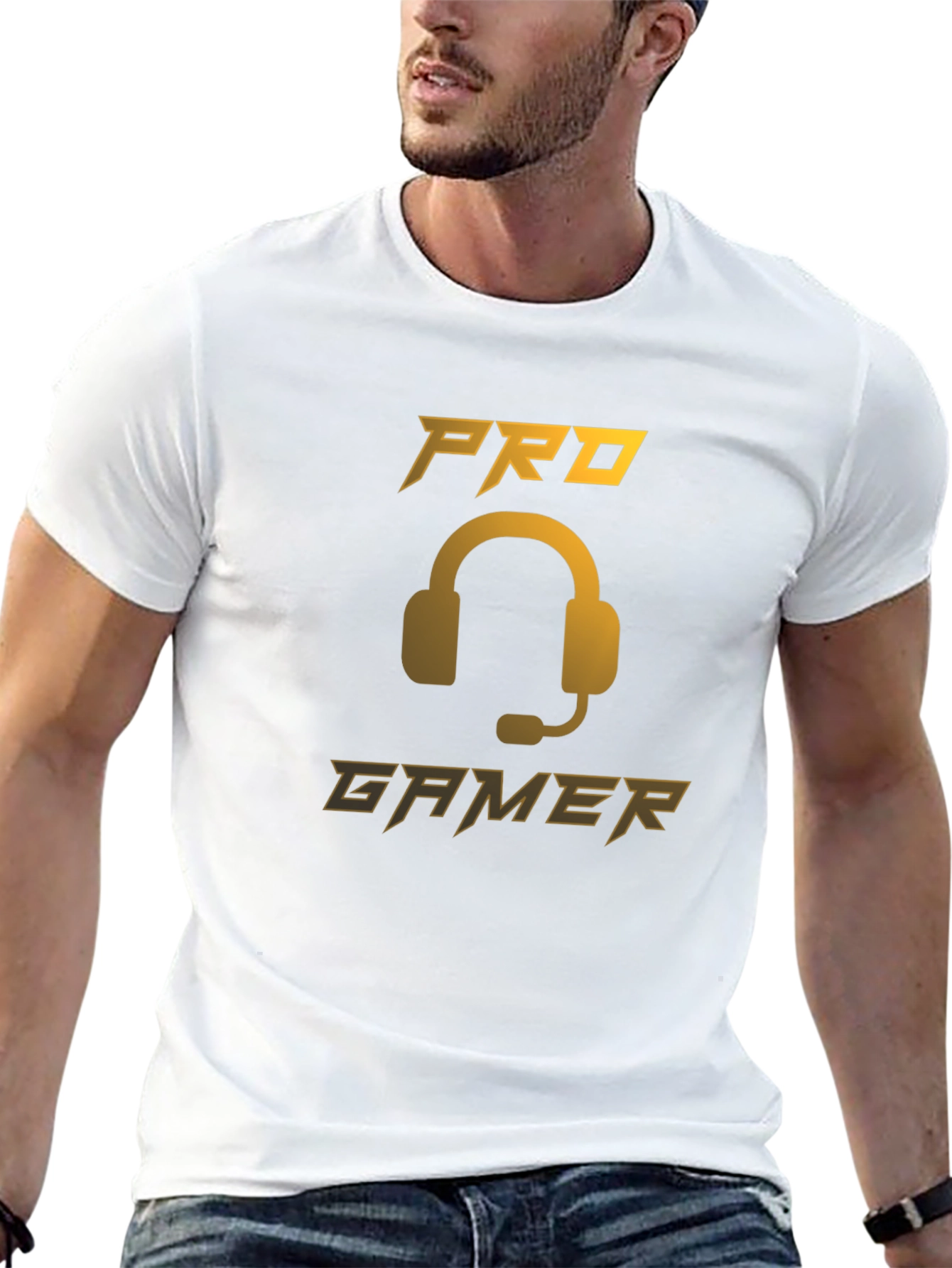 Pro Gamer Black T-Shirt - Gaming Headset Design