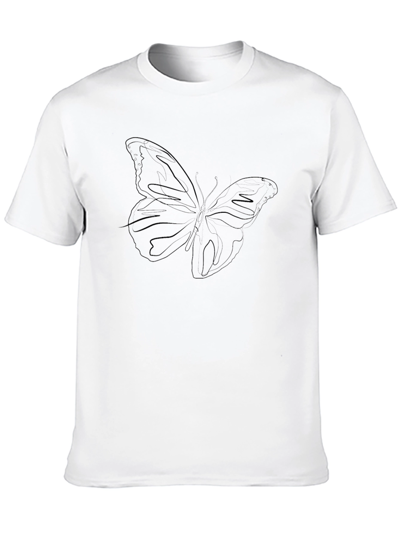 Butterfly Outline Graphic T-Shirt - Black