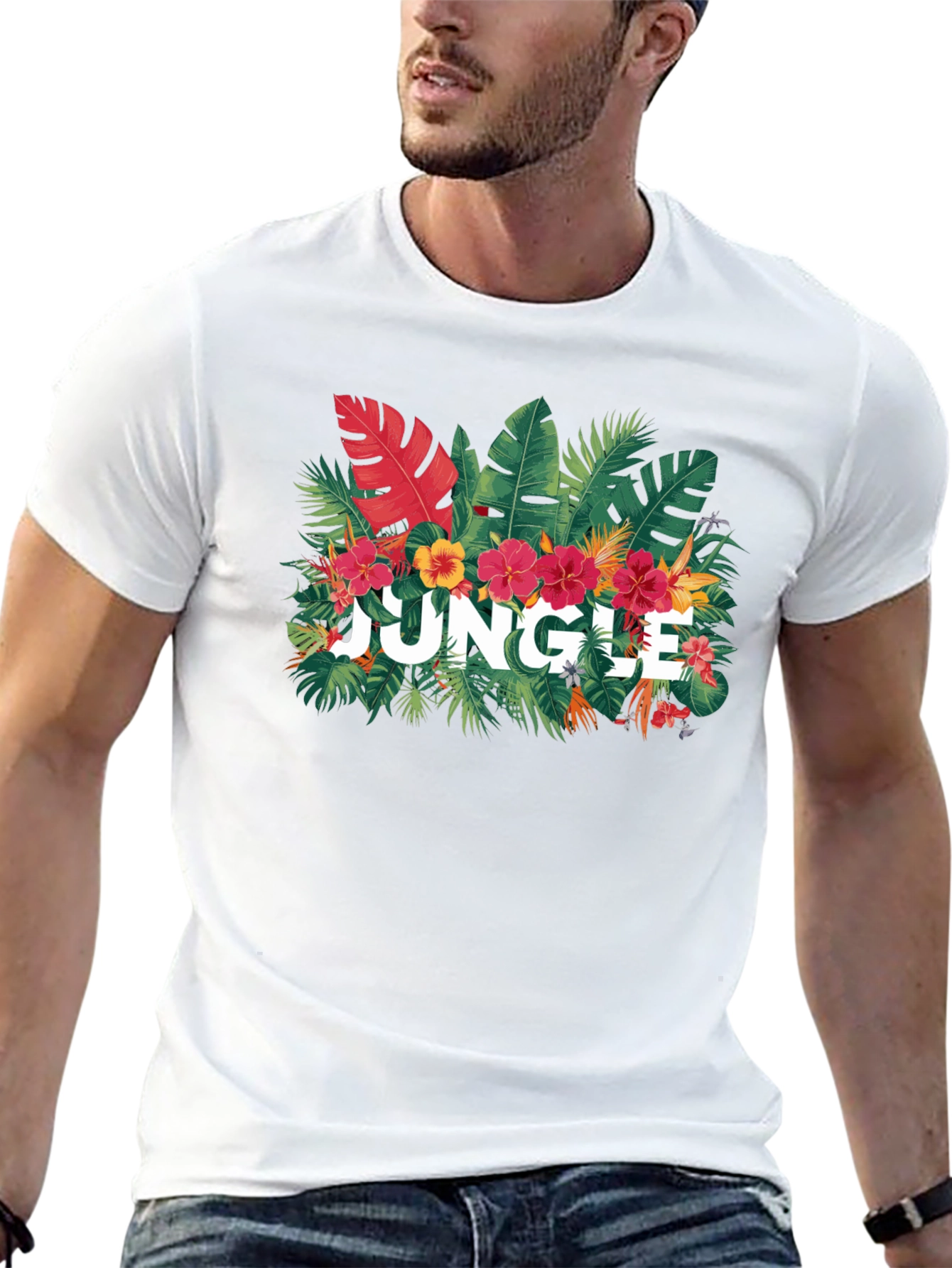 Jungle Graphic Print Black T-Shirt