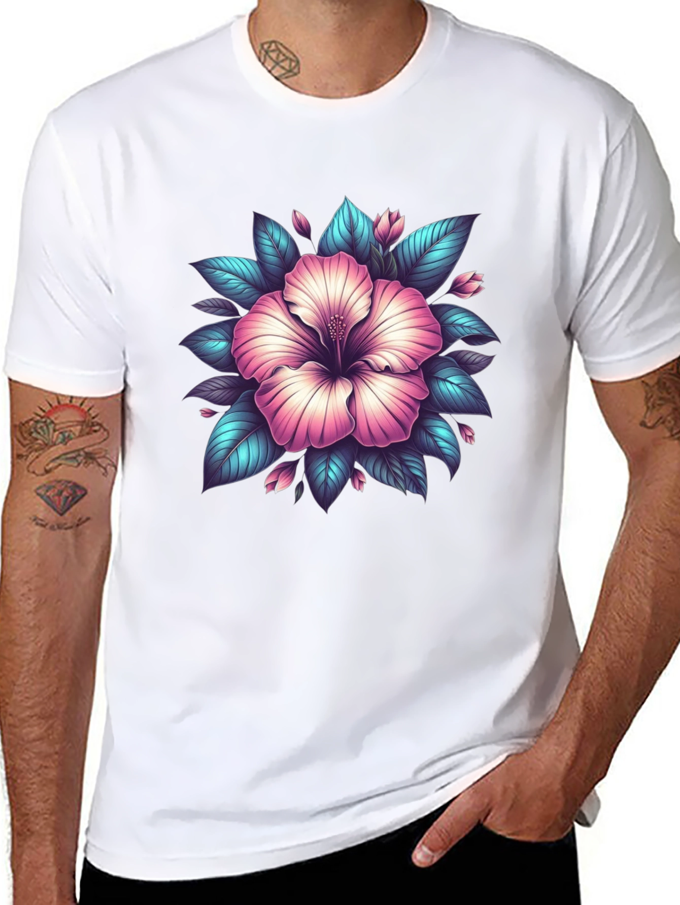 Hibiscus Flower Graphic T-Shirt
