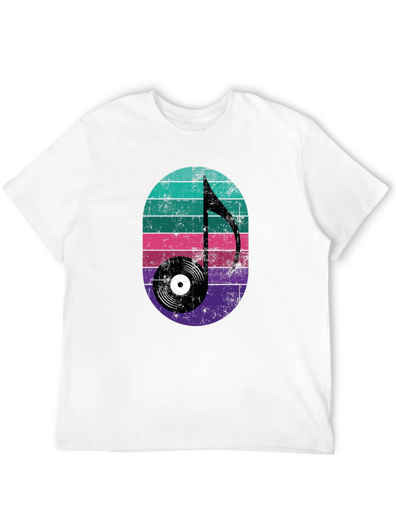 Retro Music Note Record Graphic Tee