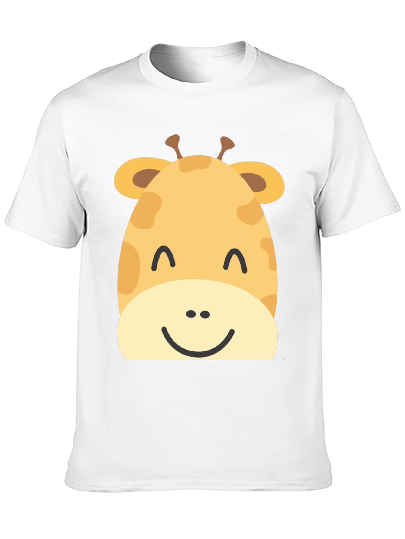Cute Giraffe Graphic Print Black T-Shirt