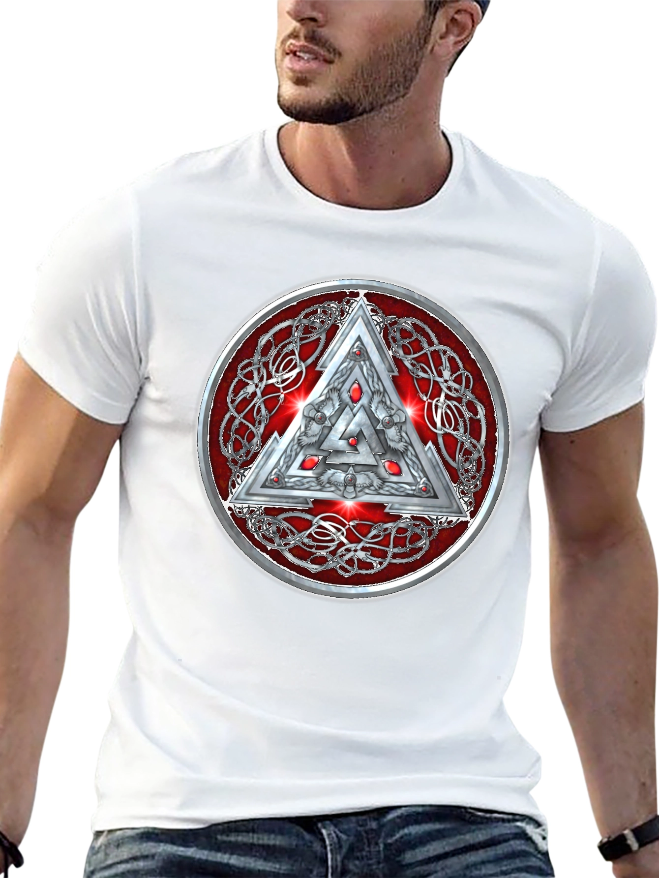 Valknut Knot Viking Triangle Graphic T-Shirt