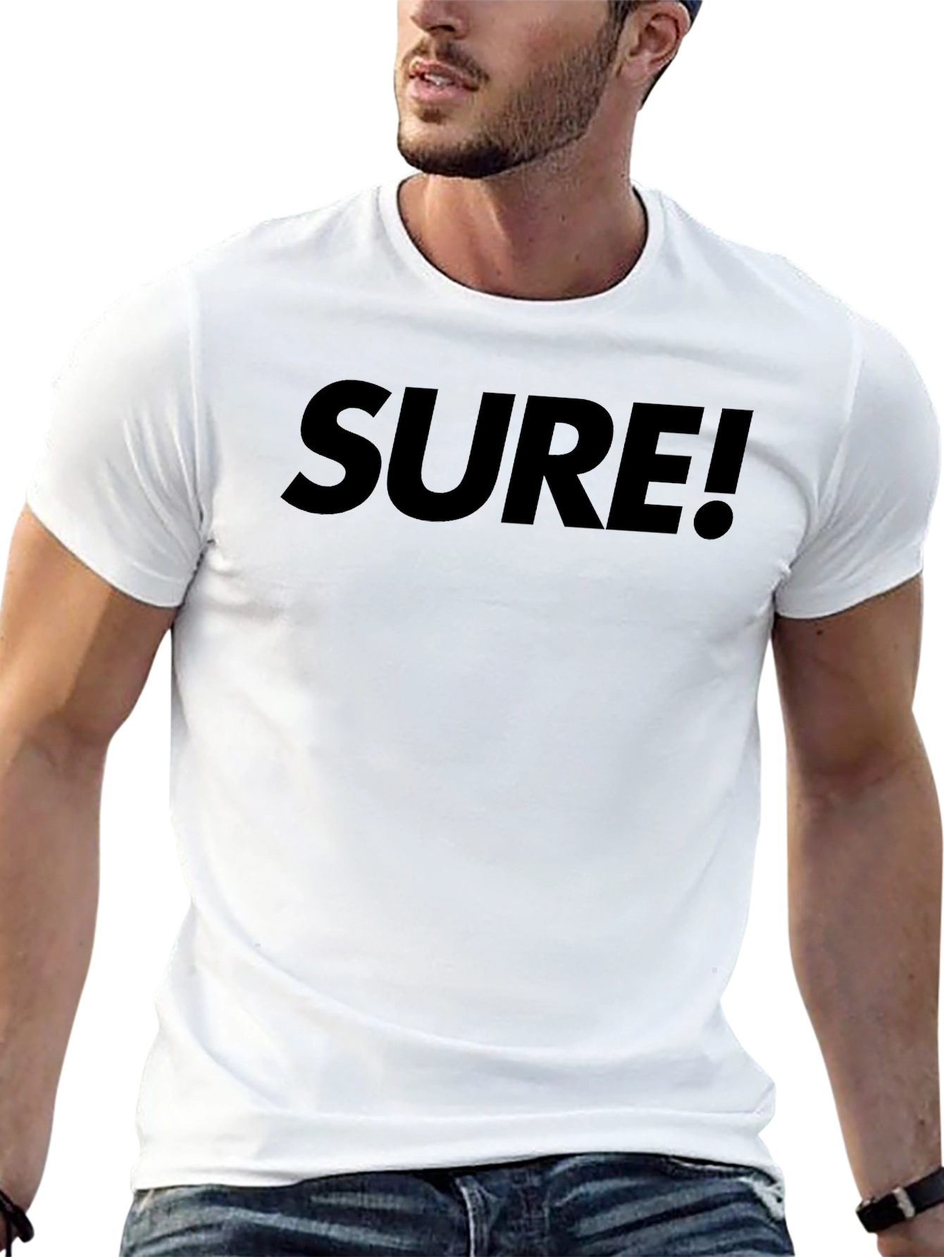 Sure! Black Graphic Tee - Casual Comfort
