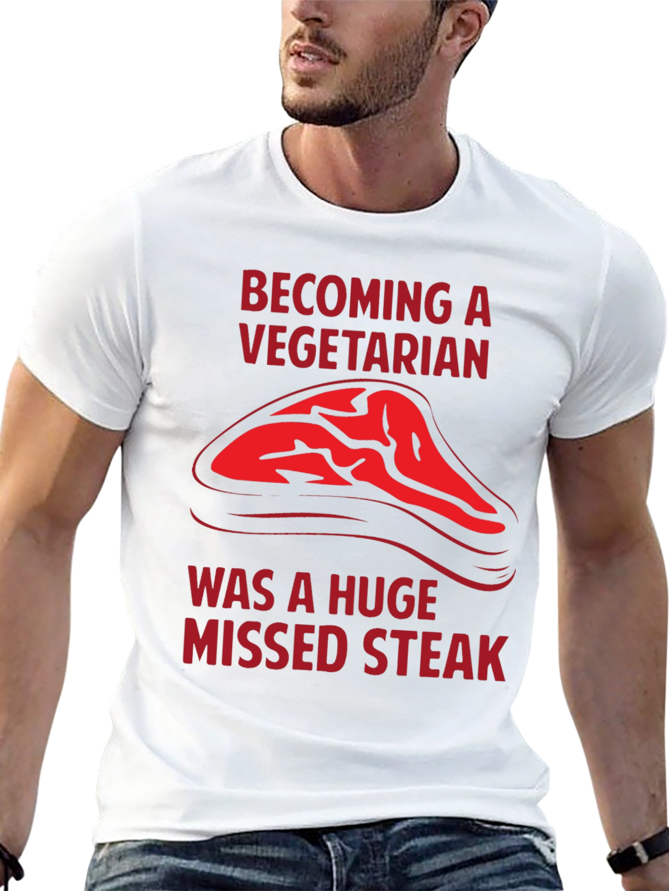 Becoming a Vegetarian Missed Steak T-Shirt