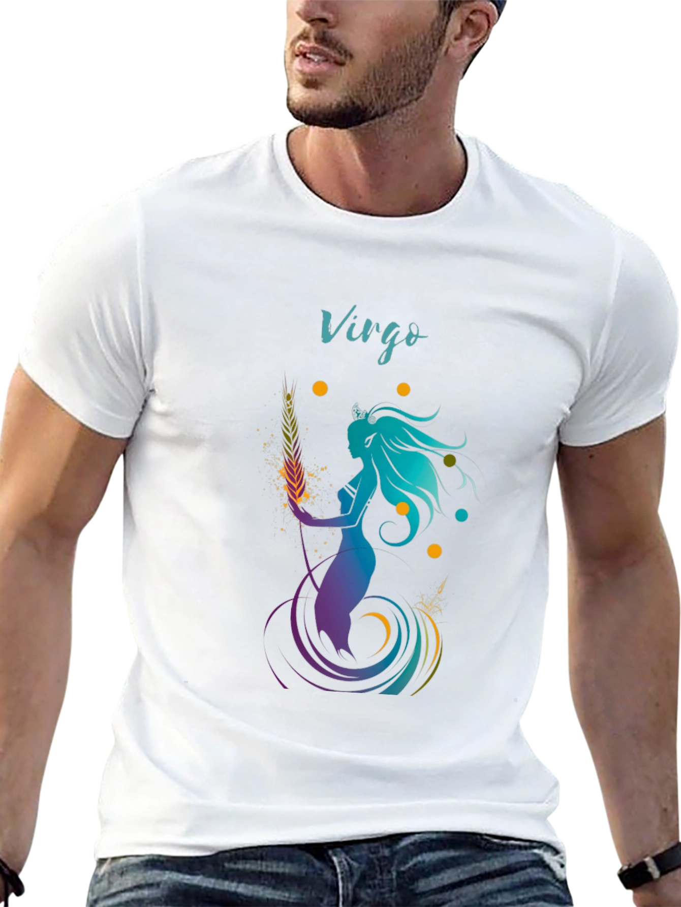 Virgo Zodiac Graphic T-Shirt - Black