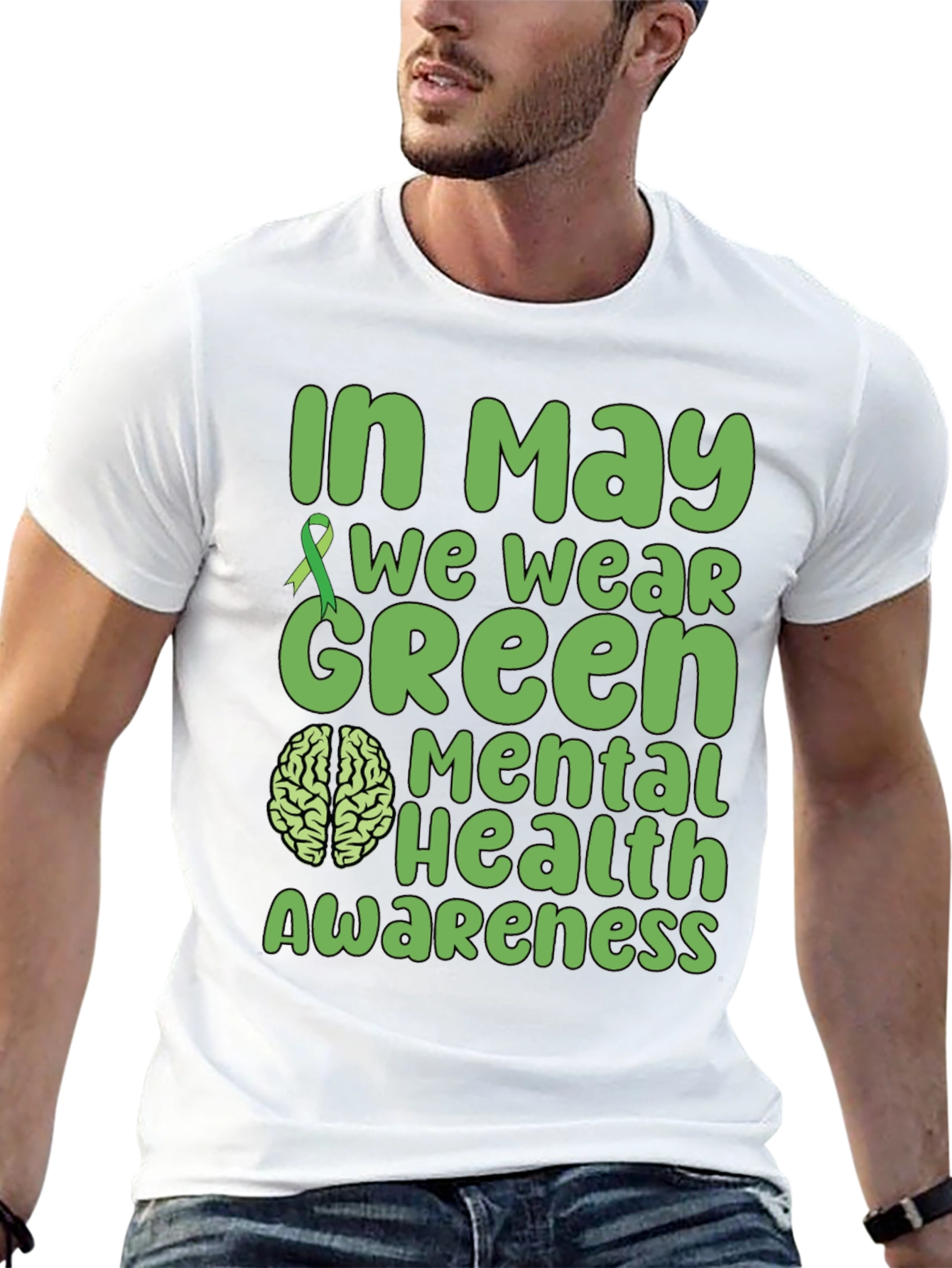 Mental Health Awareness Green Ribbon T-Shirt