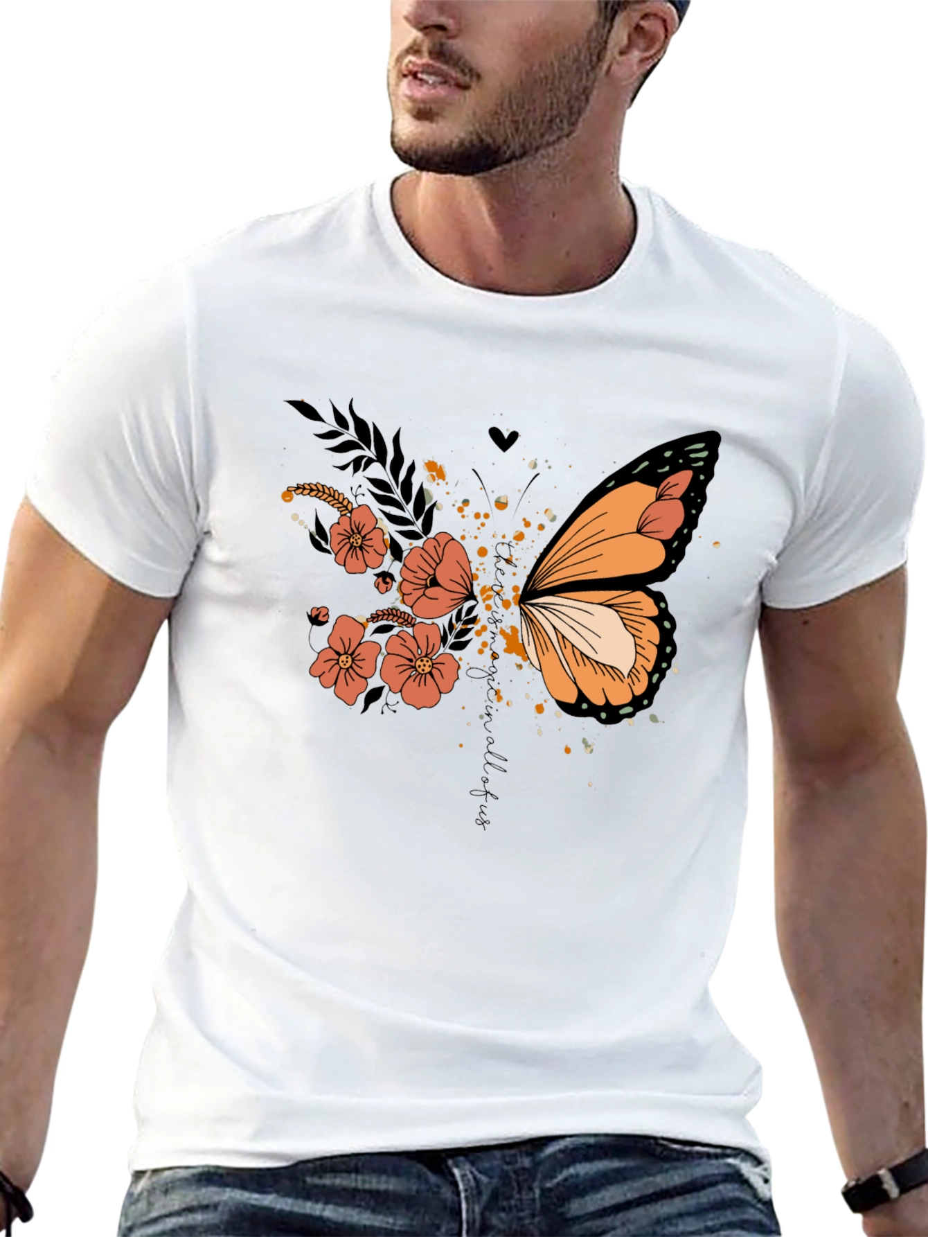Butterfly Floral Graphic Tee - Stylish Comfort