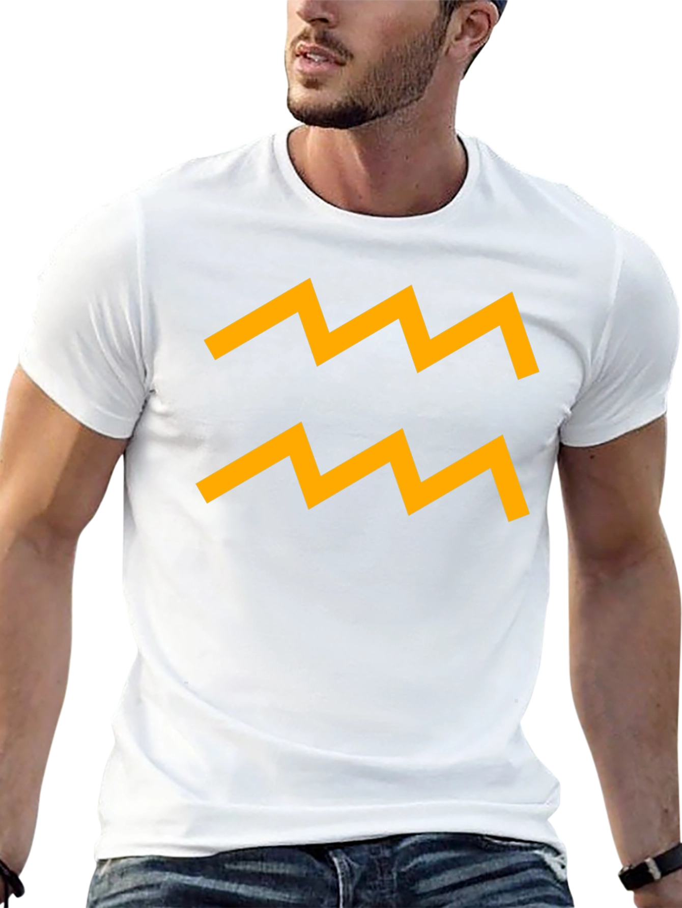 Aquarius Zodiac Sign T-Shirt - Black