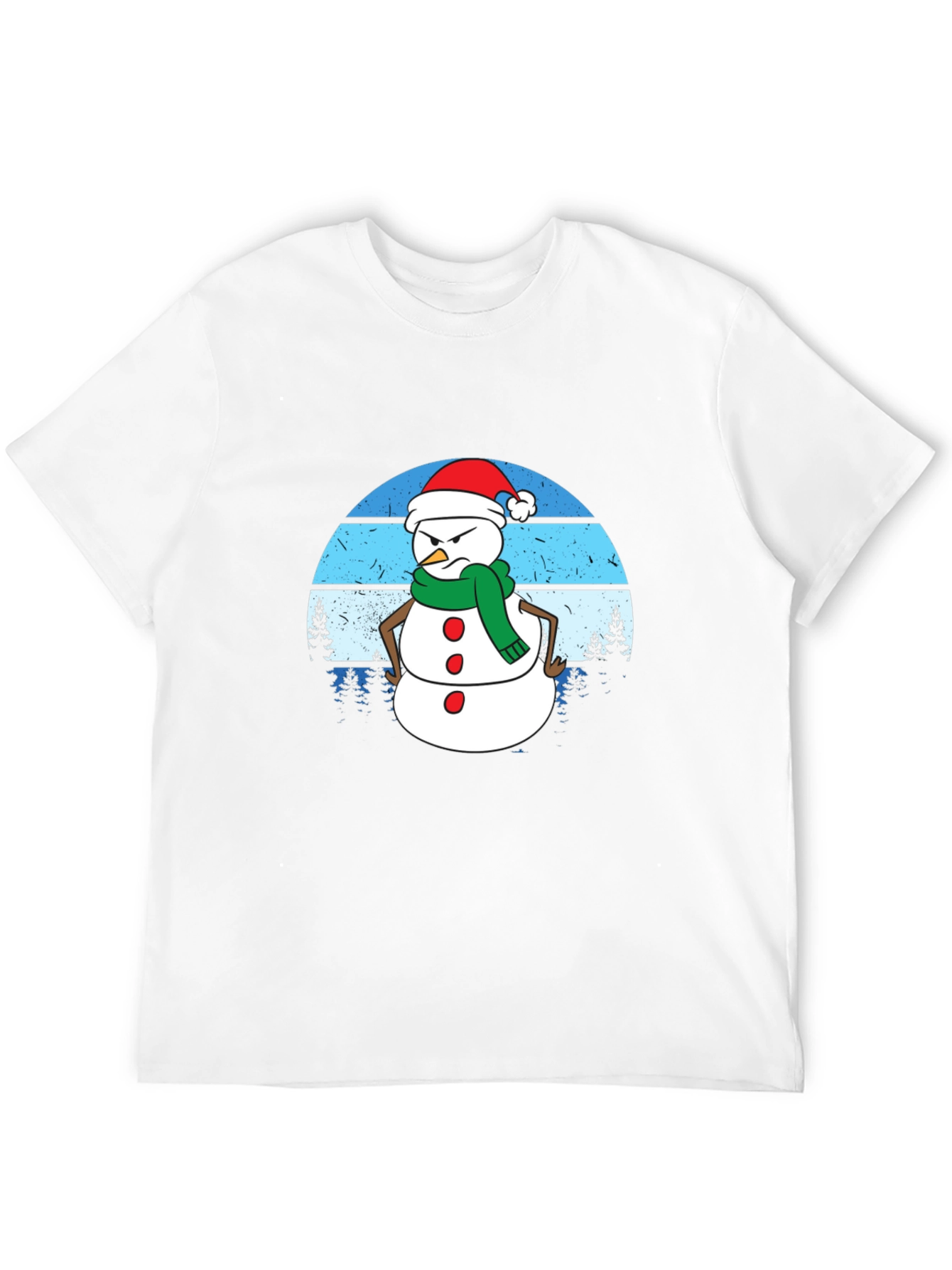 Grumpy Snowman Graphic Tee - Holiday Humor