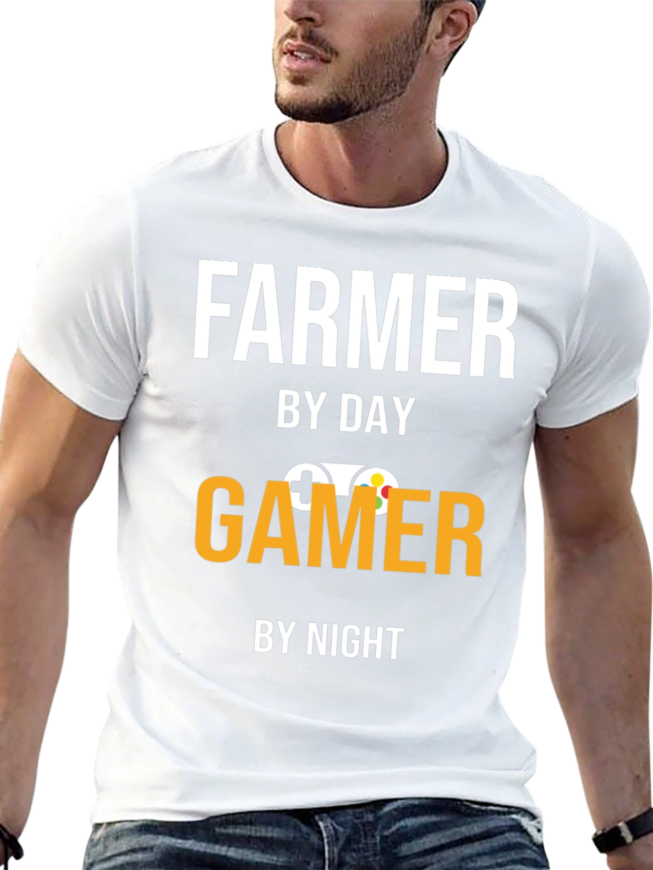 Farmer By Day Gamer By Night Graphic T-Shirt