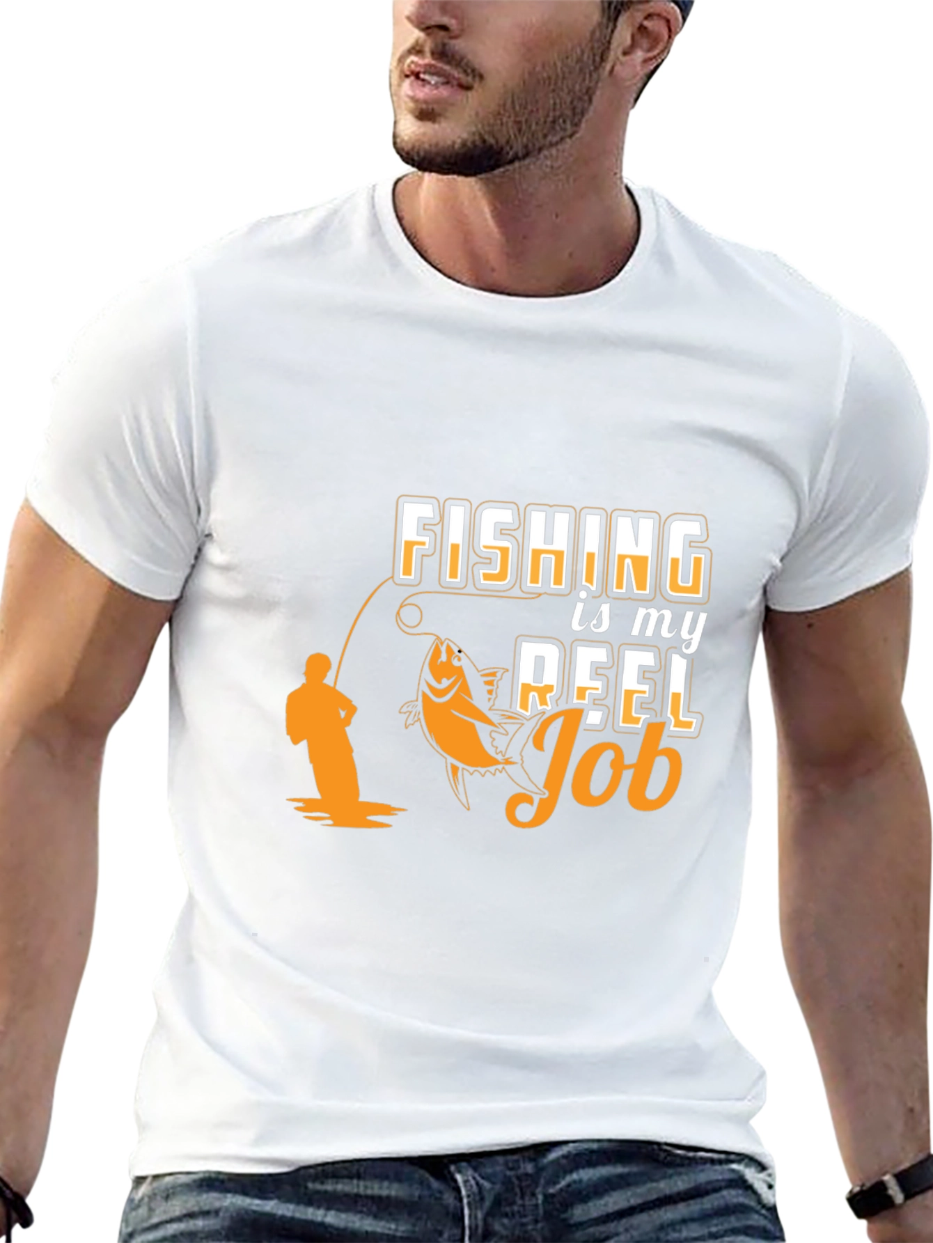 Fishing is my Reel Job Black T-Shirt