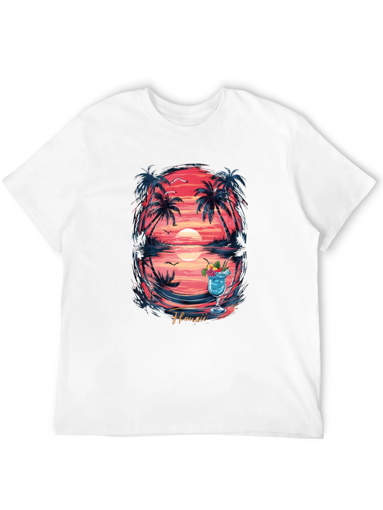 Hawaii Sunset Graphic T-Shirt - Island Vibes