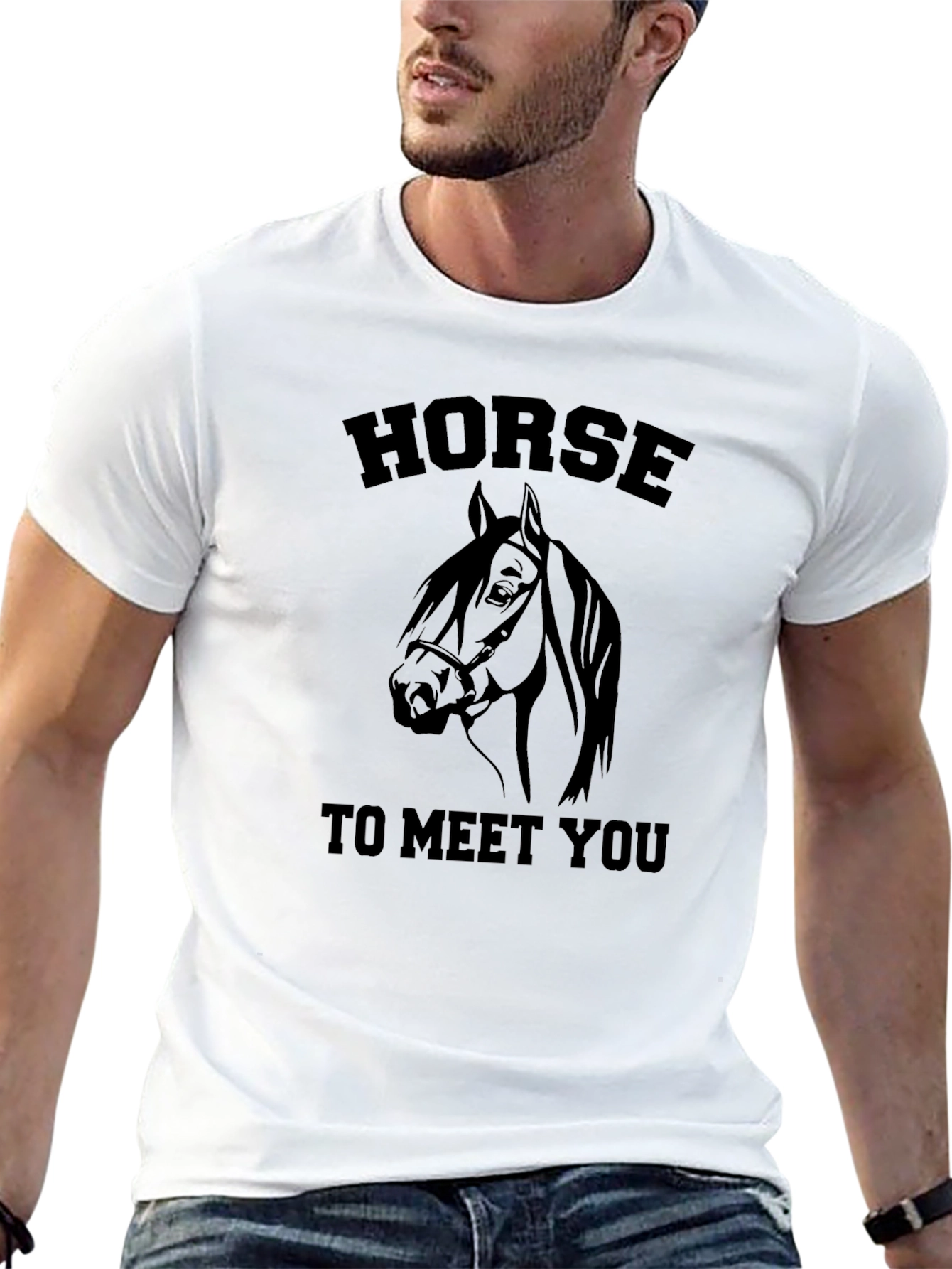 Horse To Meet You Graphic Black T-Shirt