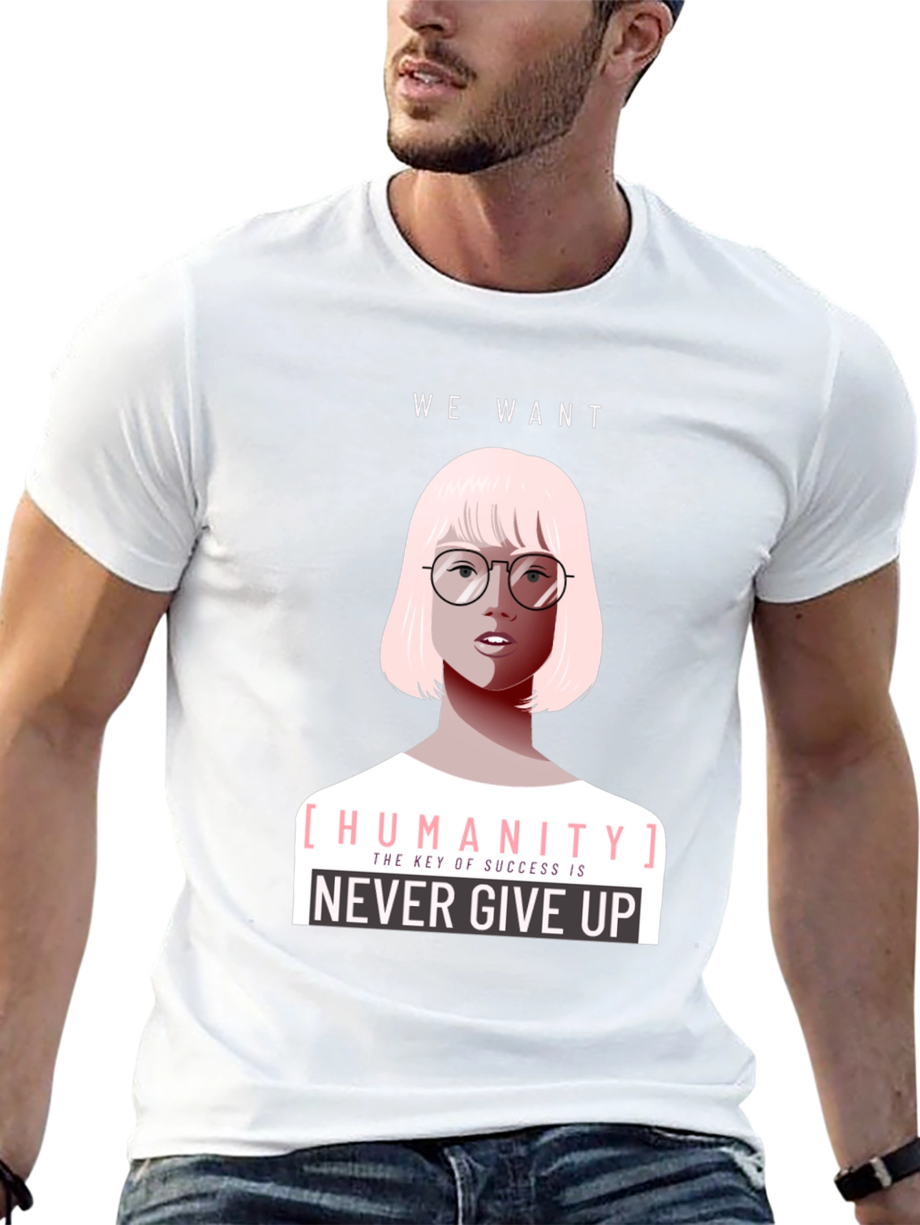 Humanity Graphic Tee - Never Give Up