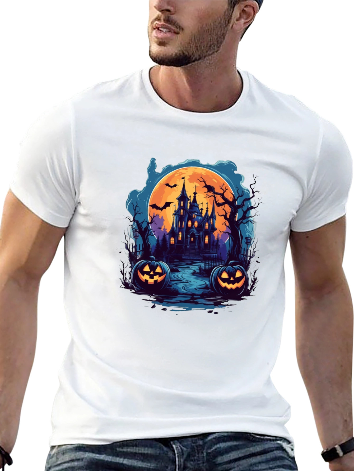 Spooky Halloween Haunted House T-Shirt