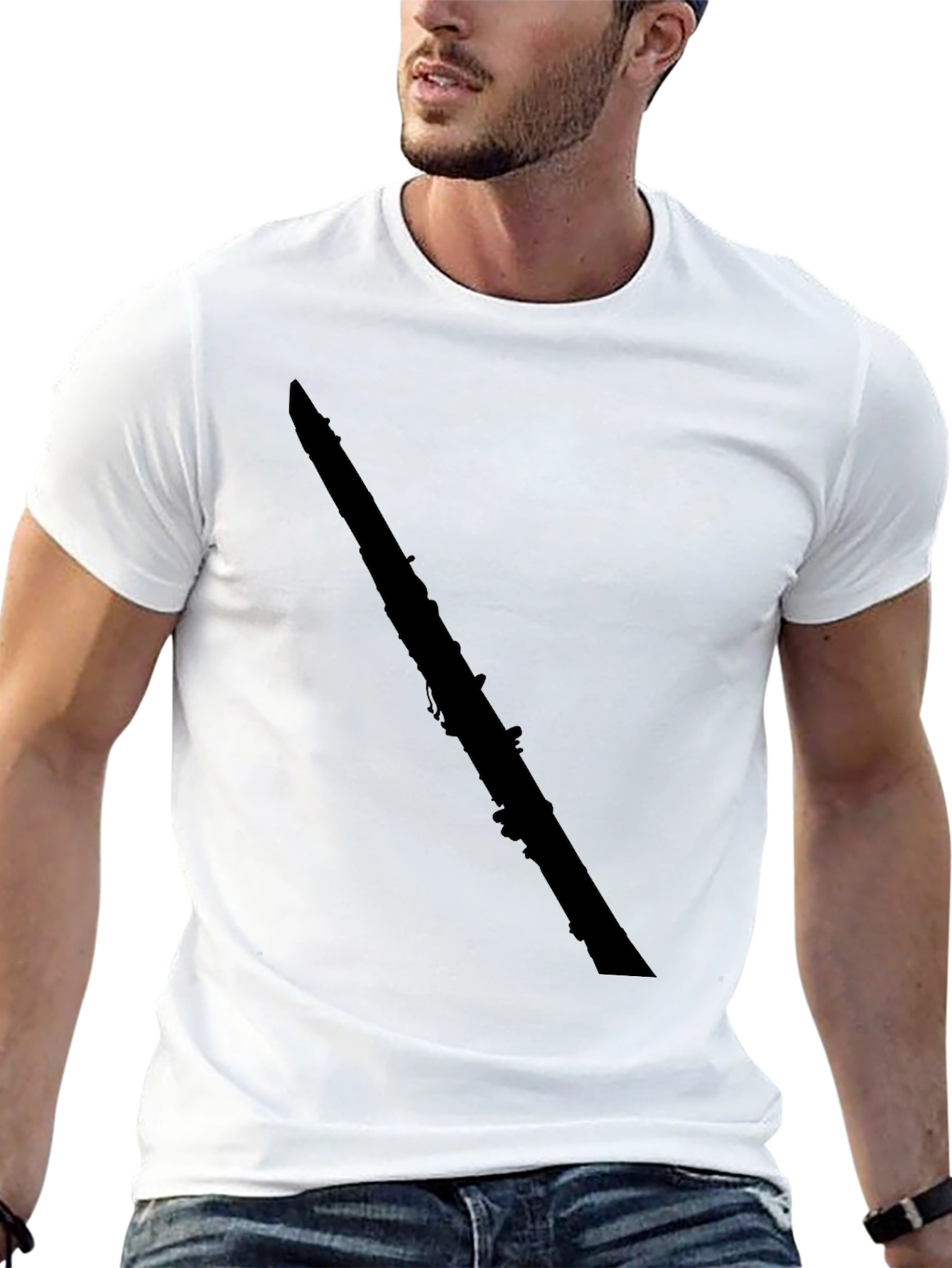 Black Clarinet Graphic Tee - Musician Style