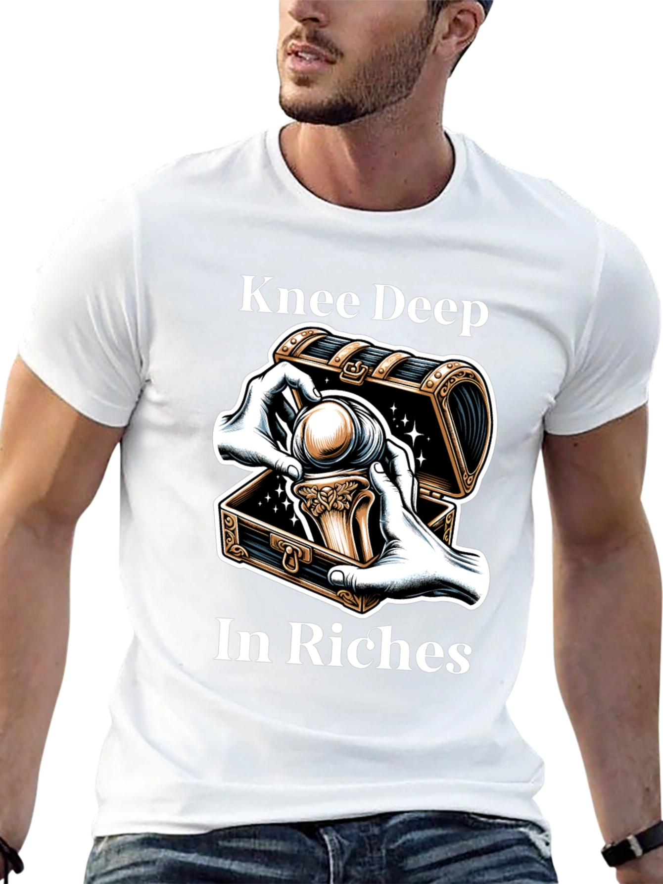 Knee Deep in Riches Black Graphic Tee