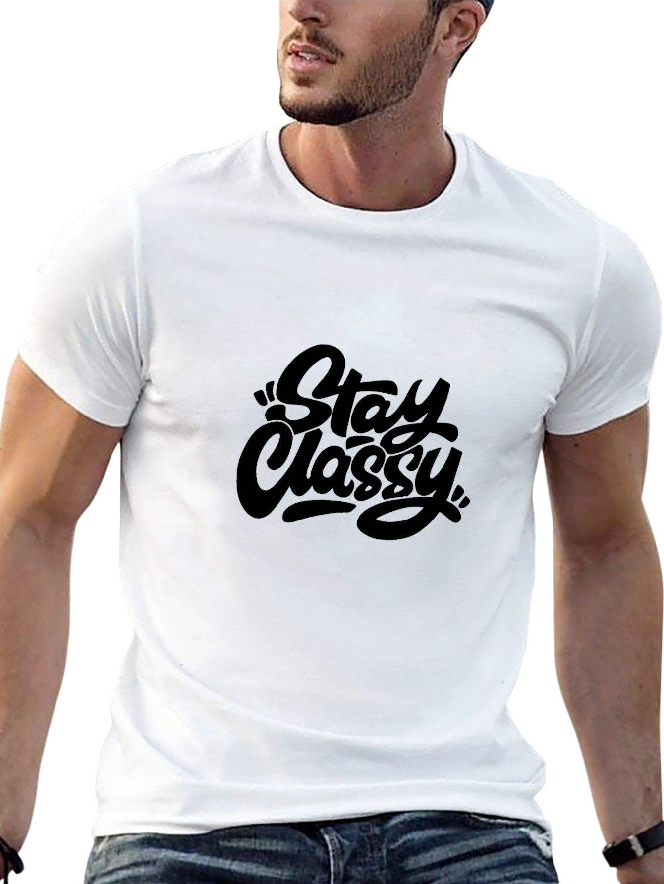 Stay Classy Black Graphic Tee - Stylish Comfort