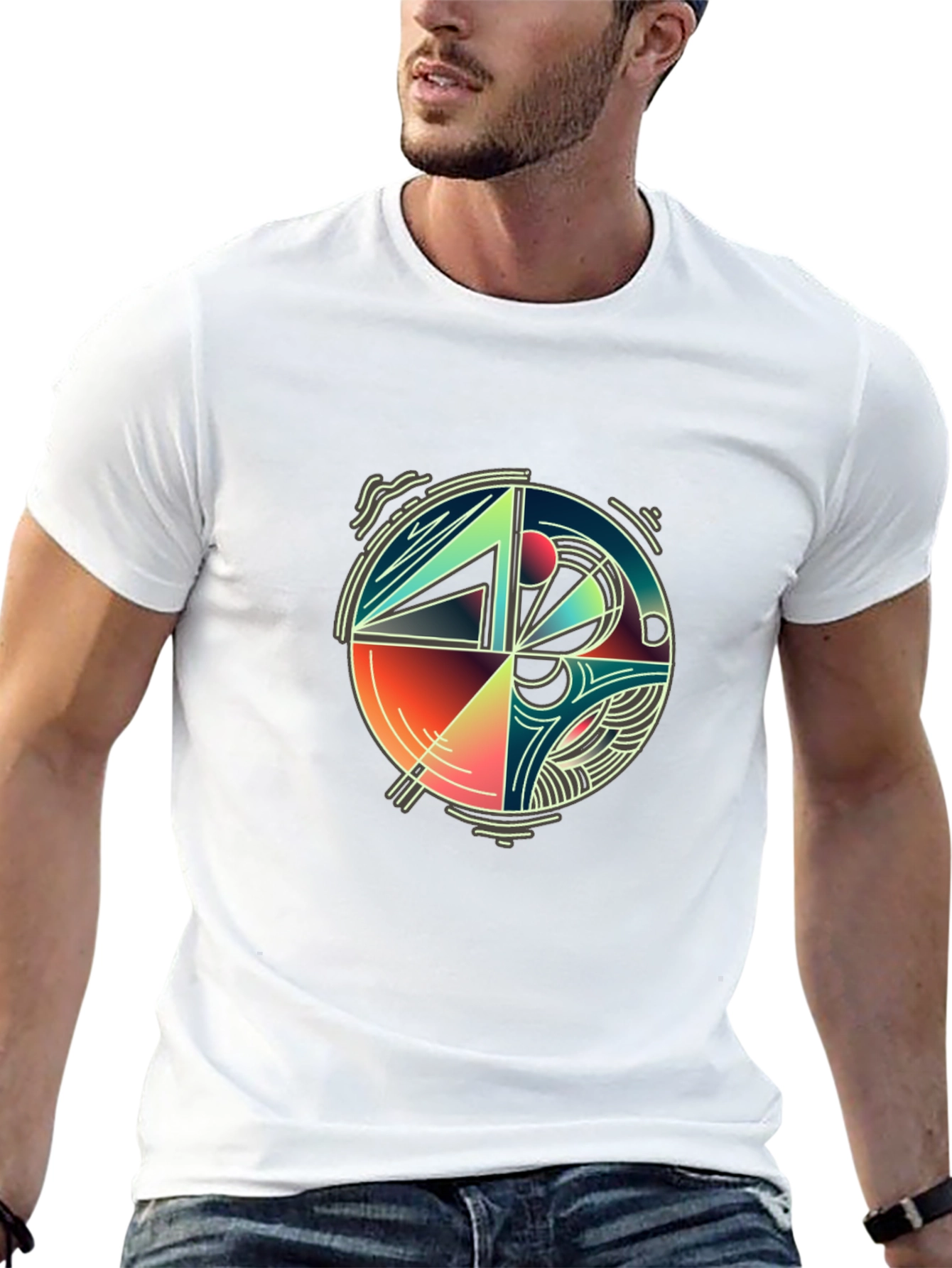 Abstract Geometric Circle Graphic Tee