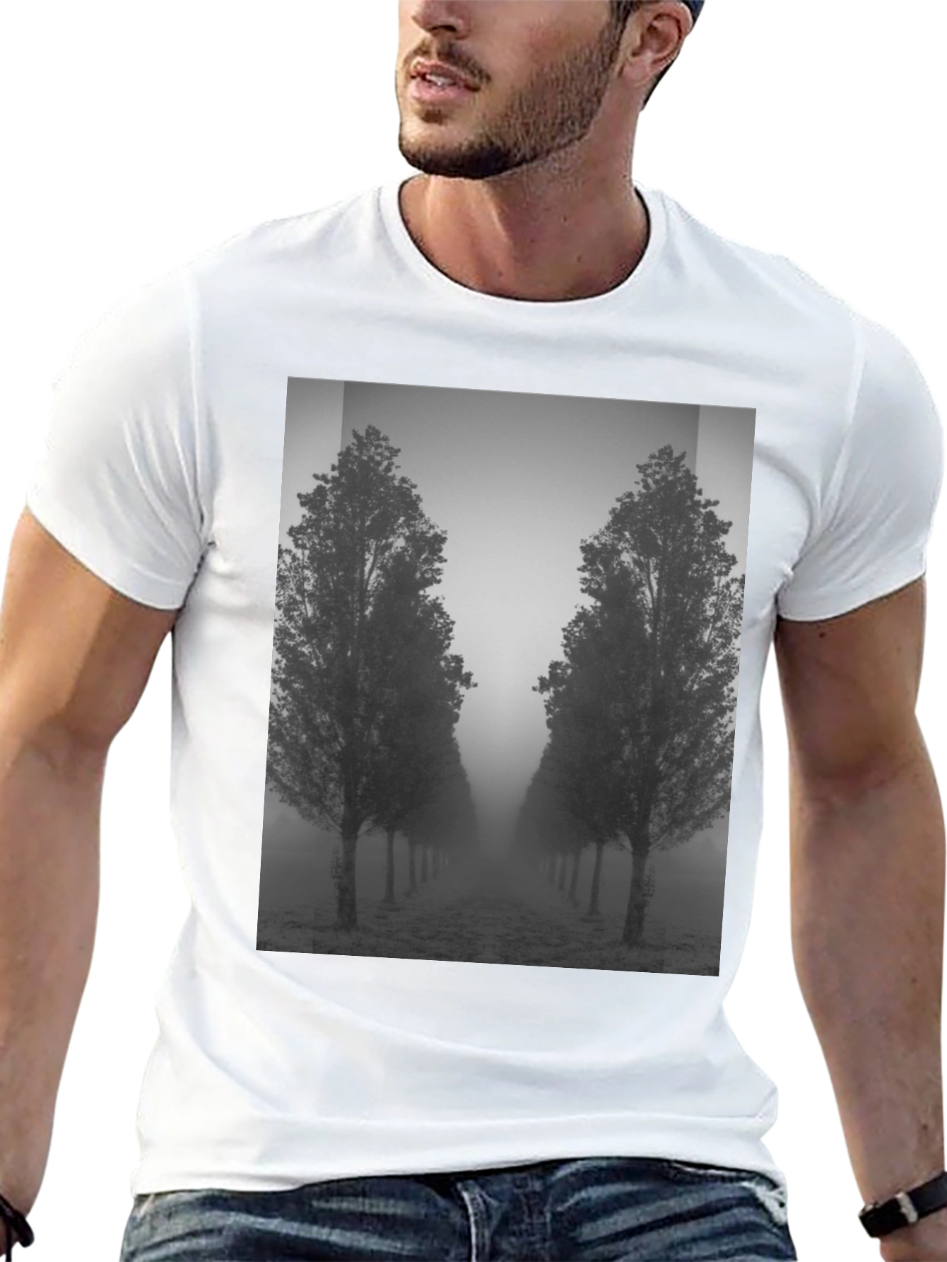 Misty Tree Lane Black T-Shirt