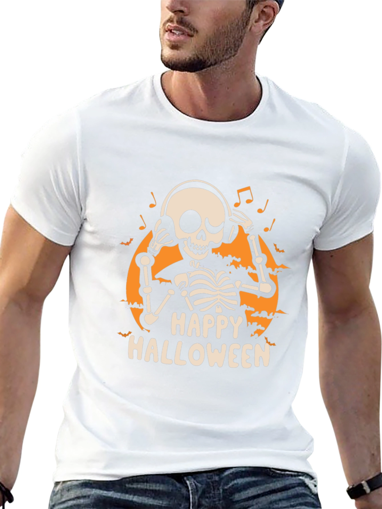 Happy Halloween Skeleton DJ T-Shirt